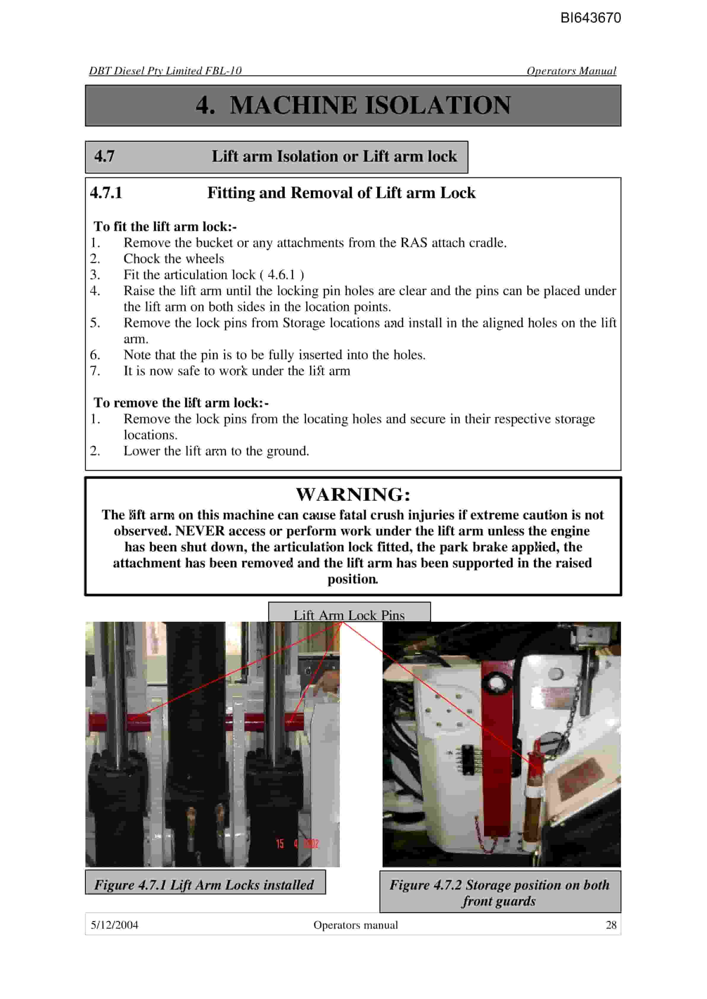 Bucyrus FBL-10 LHD-Utility Vehicle Technical Manual BI643670-2