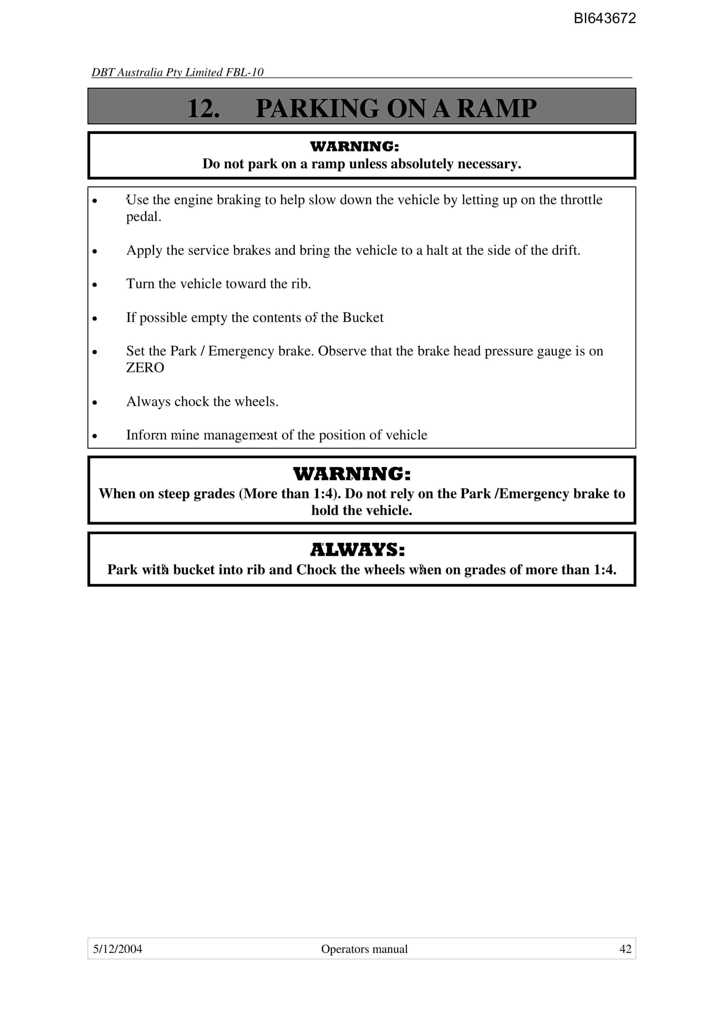 Bucyrus FBL-10 LHD-Utility Vehicle Technical Manual BI643672-4