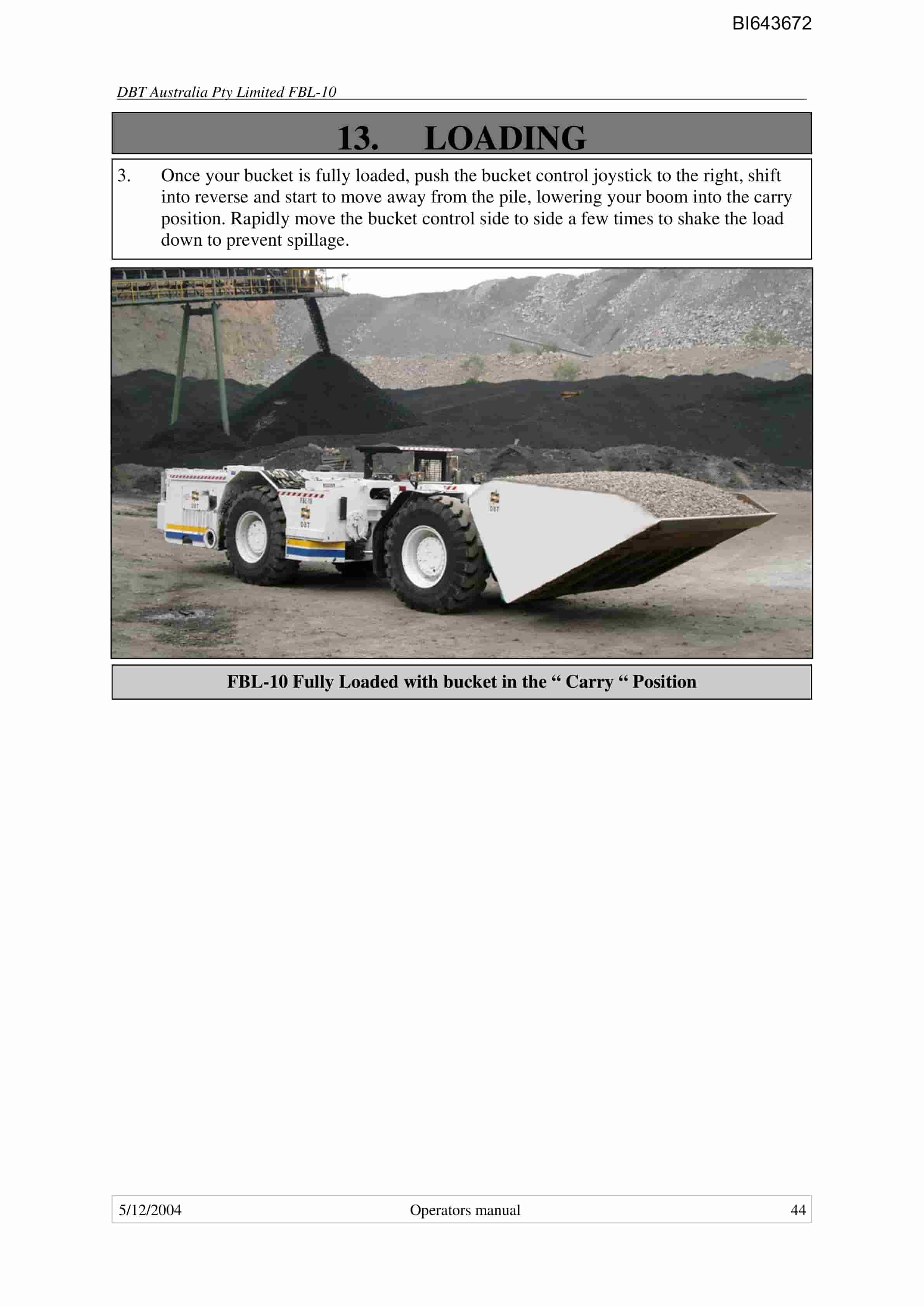 Bucyrus FBL-10 LHD-Utility Vehicle Technical Manual BI643672-5