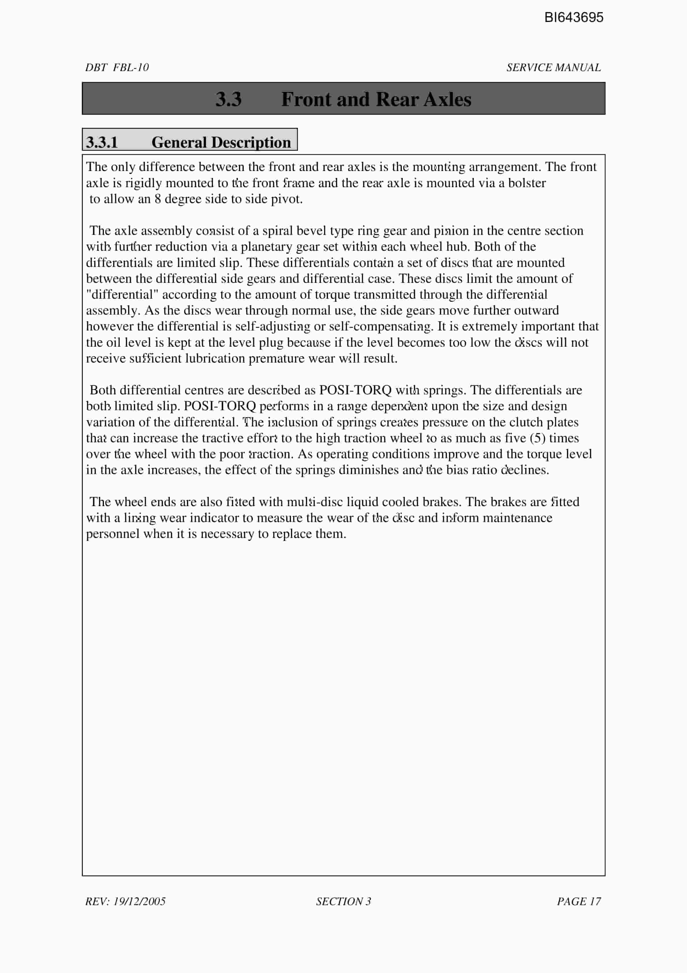 Bucyrus FBL-10 LHD-Utility Vehicle Technical Manual BI643695-2