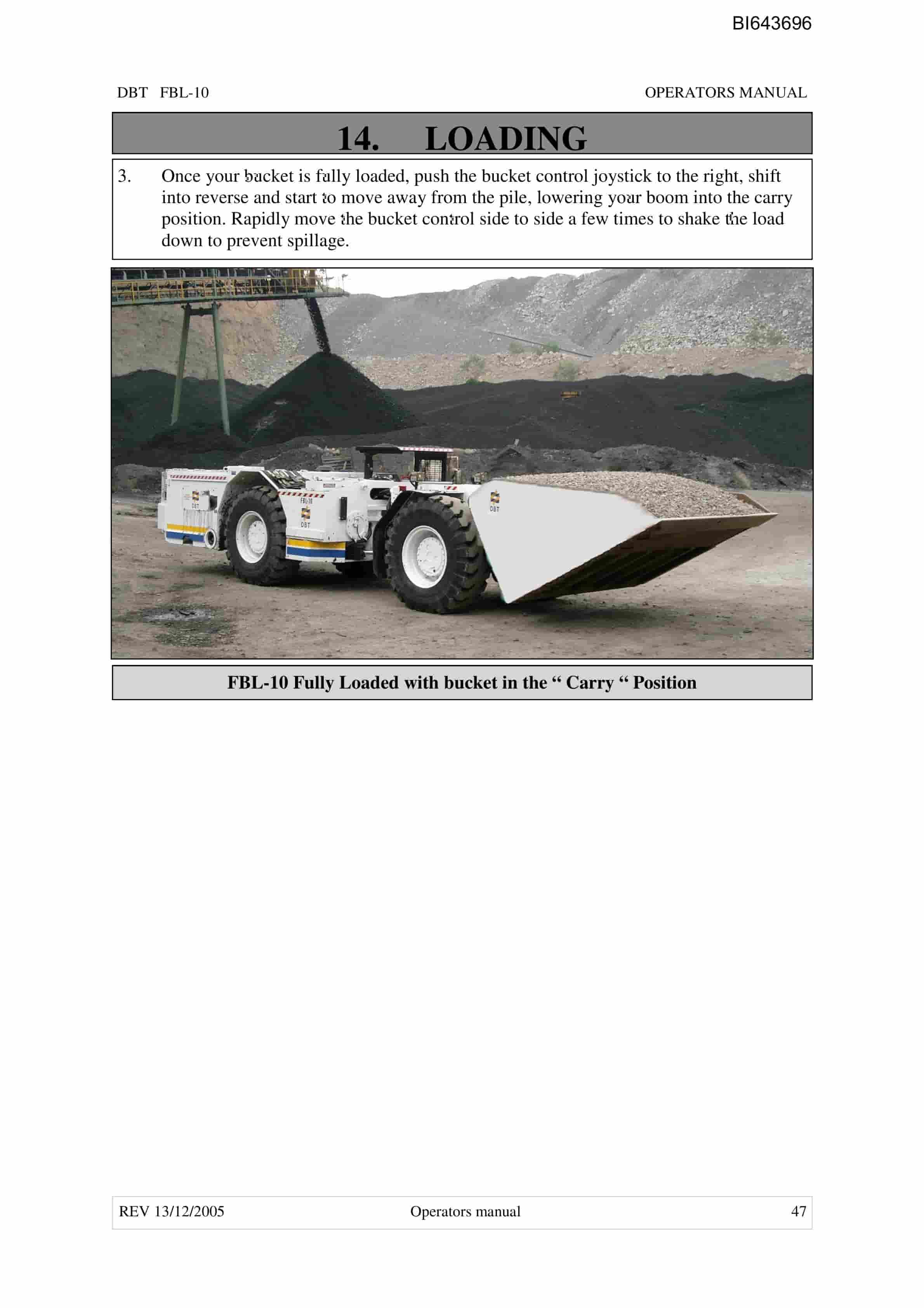 Bucyrus FBL-10 LHD-Utility Vehicle Technical Manual BI643696-5