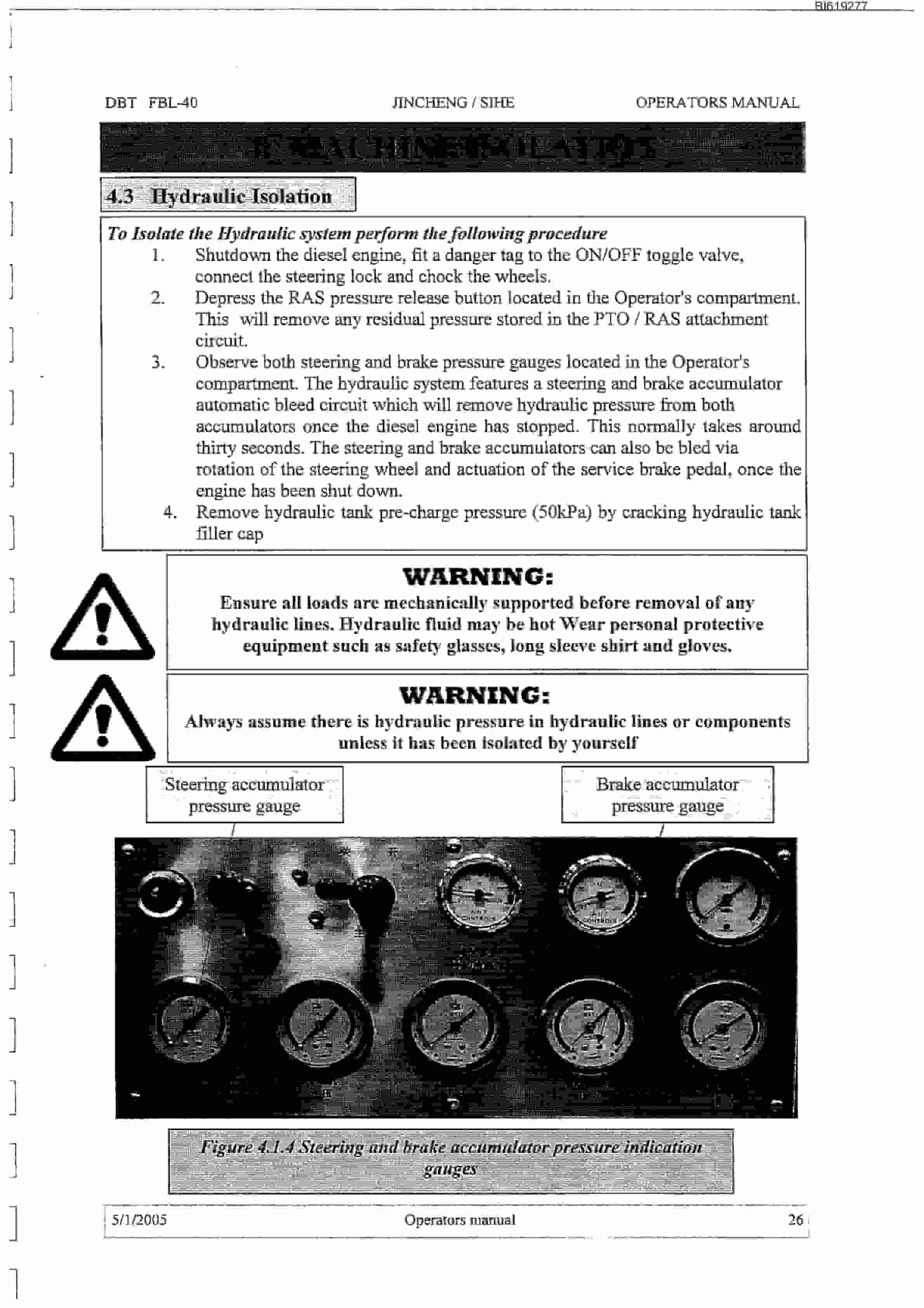 Bucyrus FBL-40 Shield Hauler Technical Manual BI619277-2
