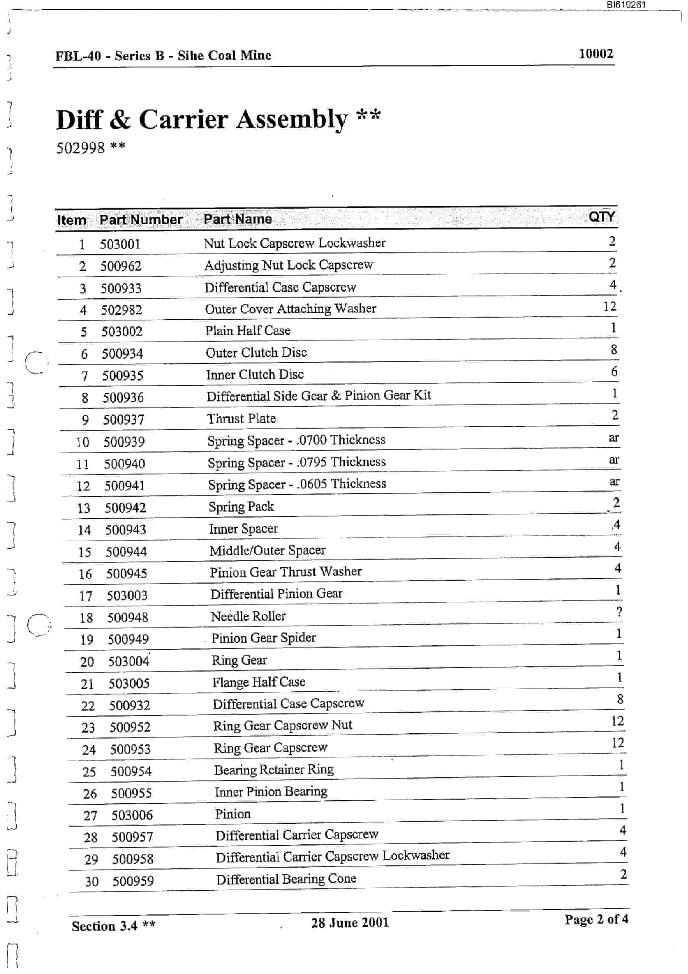 Bucyrus FBL-40B LHD-Utility Vehicle Technical Manual BI619261-2