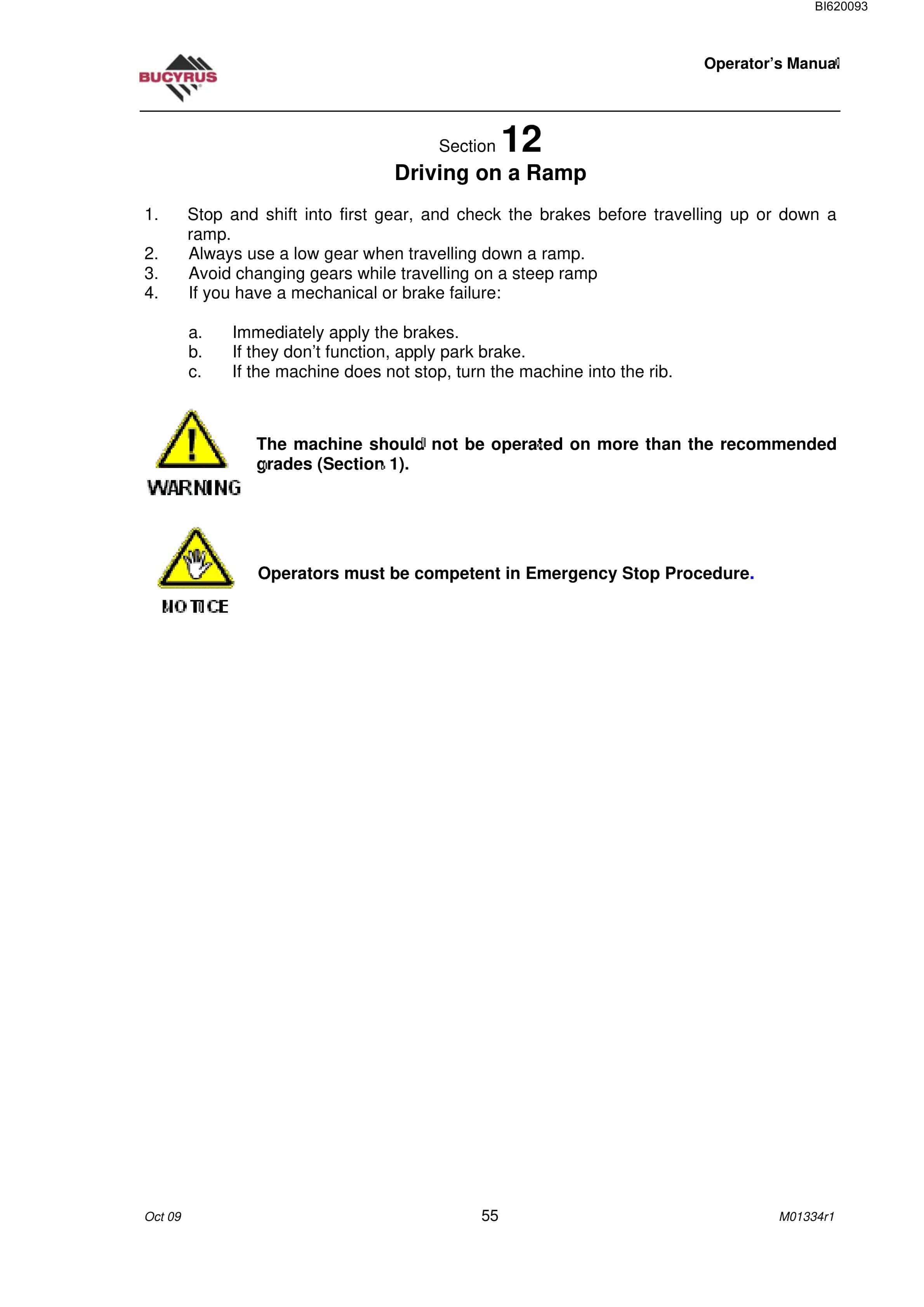 Bucyrus FBL-55H Shield Hauler Technical Manual BI620093-4