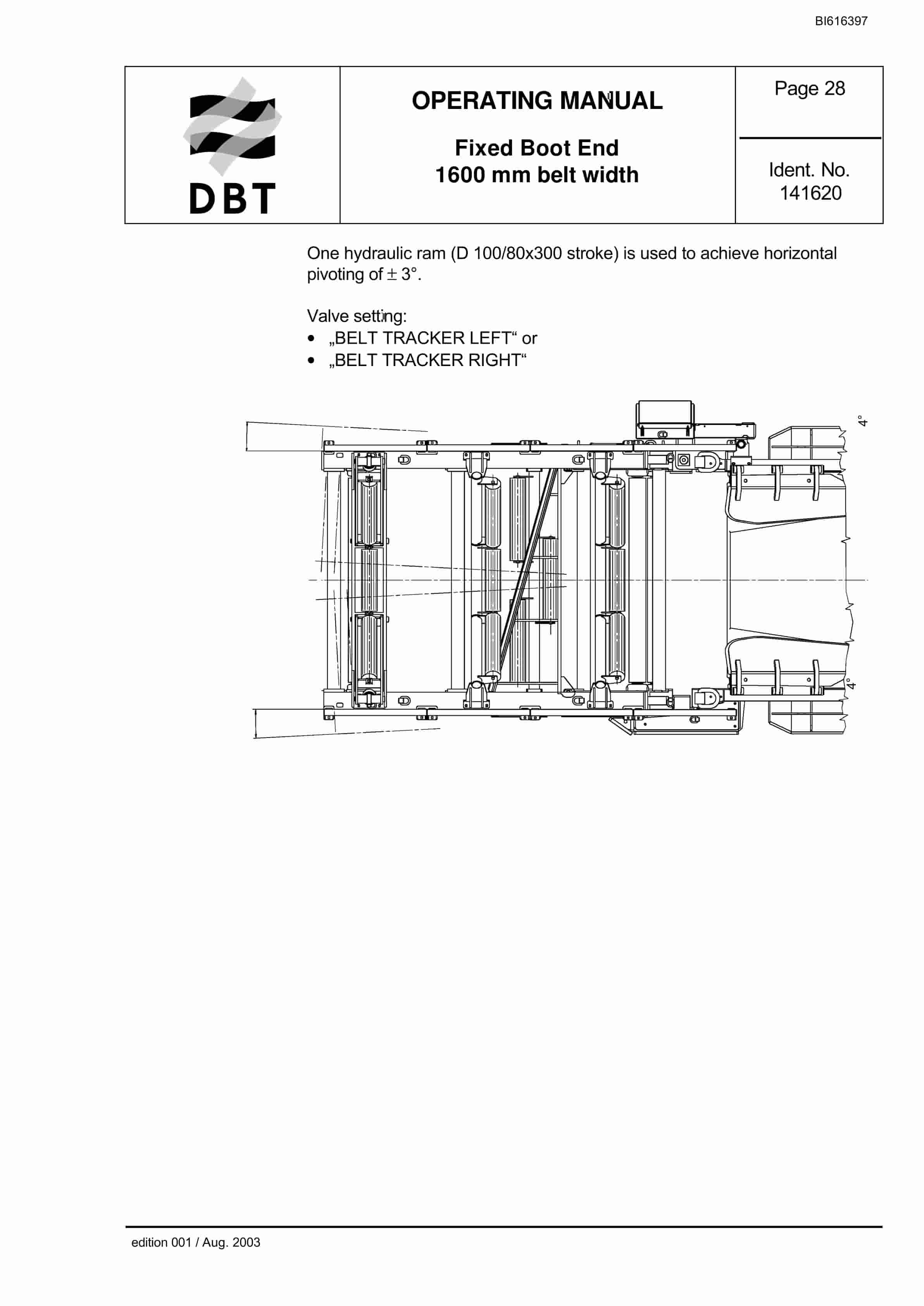 Bucyrus Fixed Boot End 1600mm Belt Width Technical Manual BI616397-3