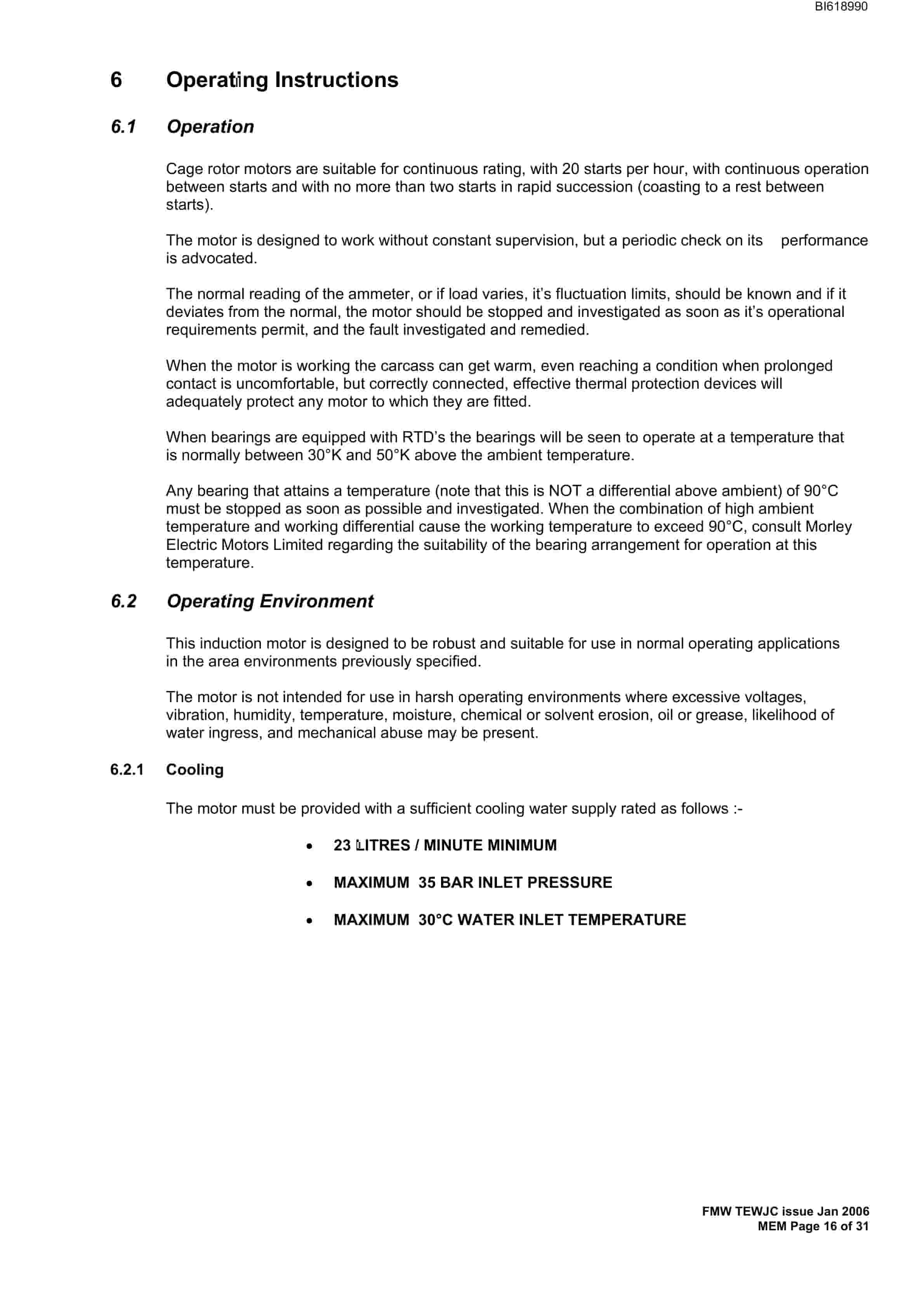 Bucyrus FMW56 400kW 3300V AC 3 Phase TEWC Technical Manual BI618990-2