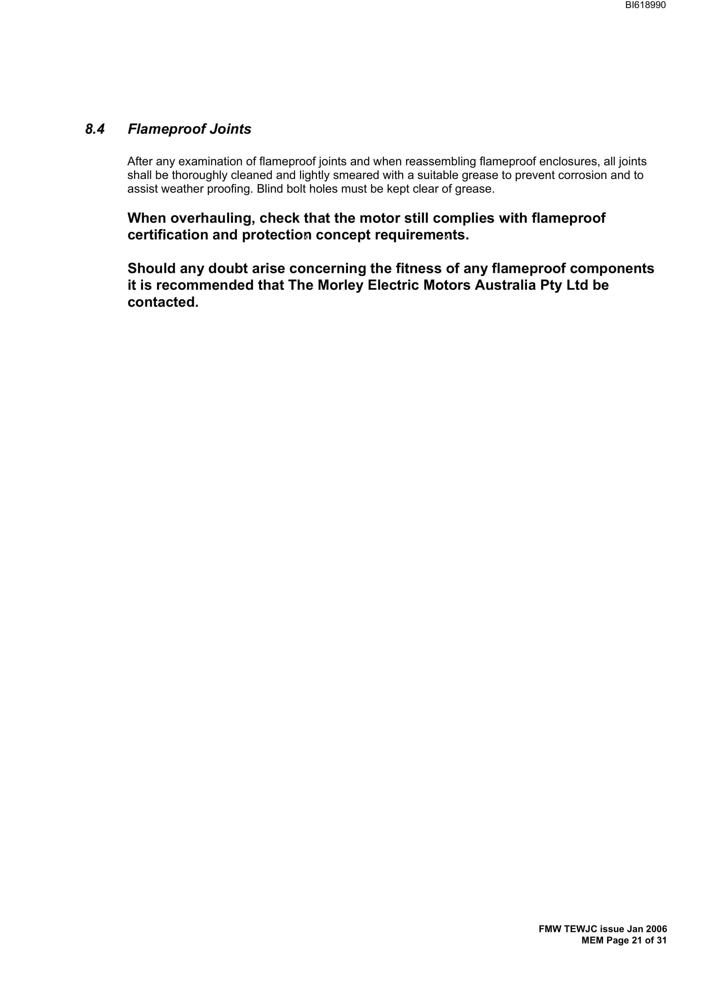 Bucyrus FMW56 400kW 3300V AC 3 Phase TEWC Technical Manual BI618990-3