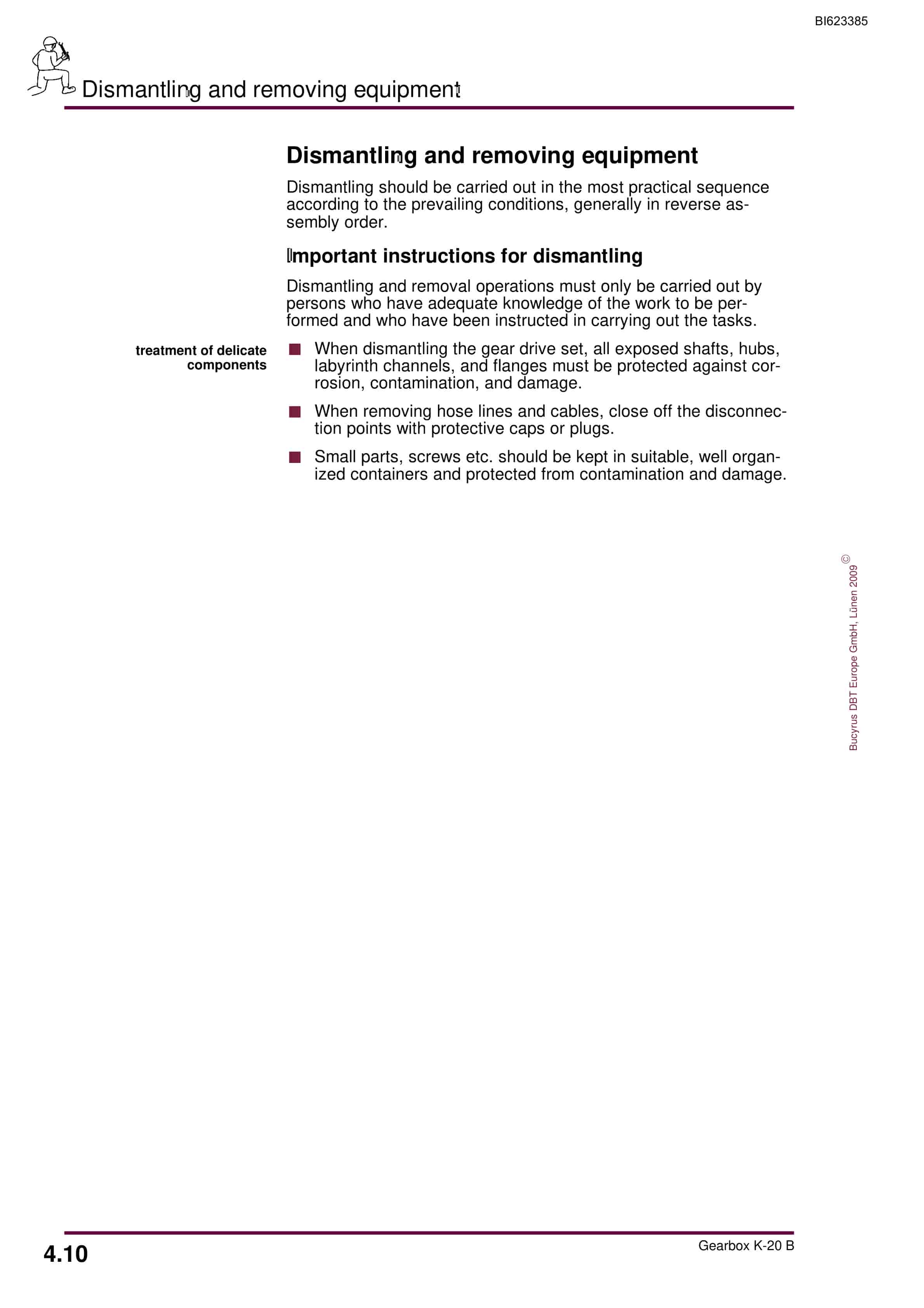 Bucyrus Gearbox K-20 B Operating Manual BI623385-2