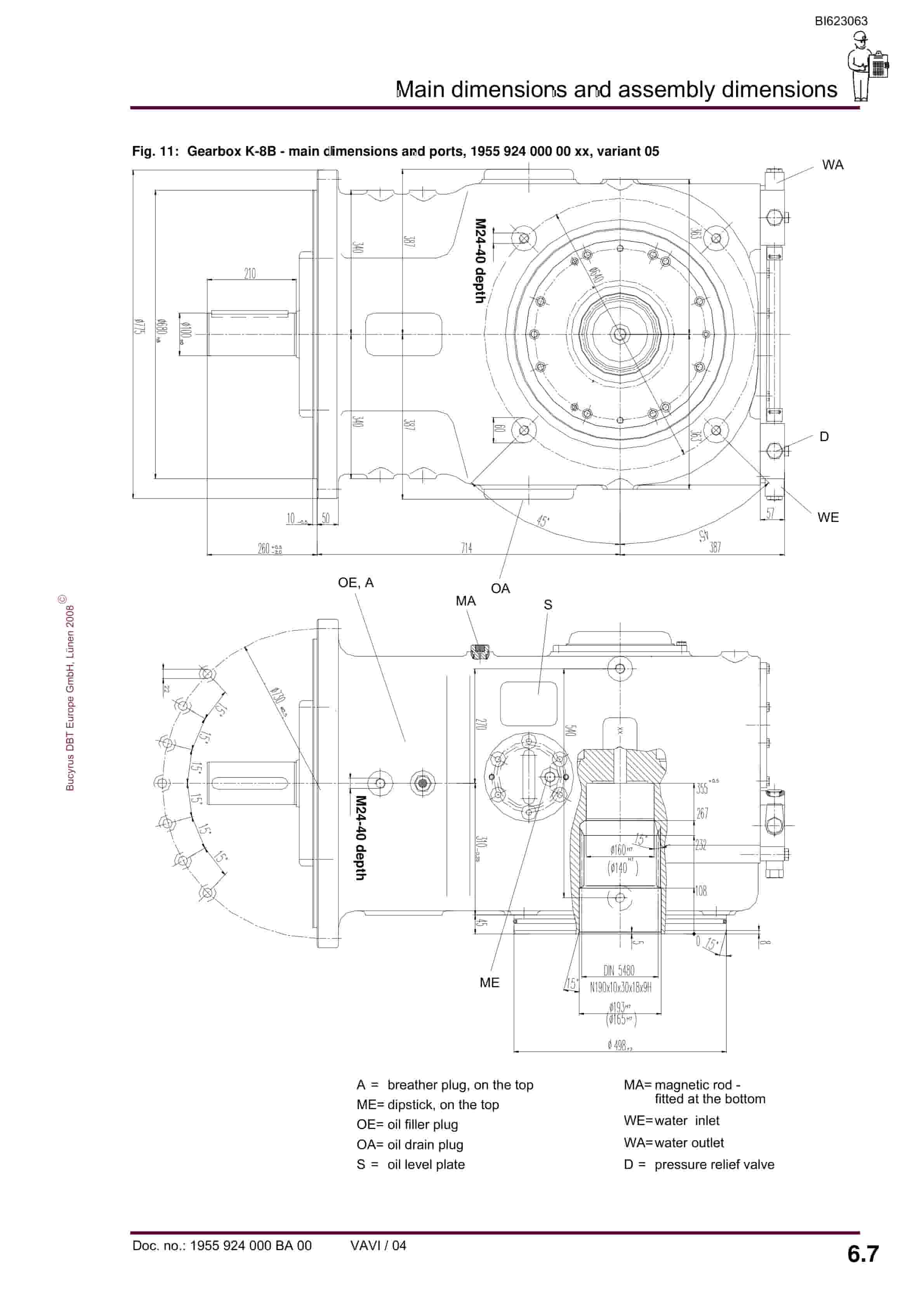 Bucyrus Gearbox K-8B Operating Manual BI623063-3