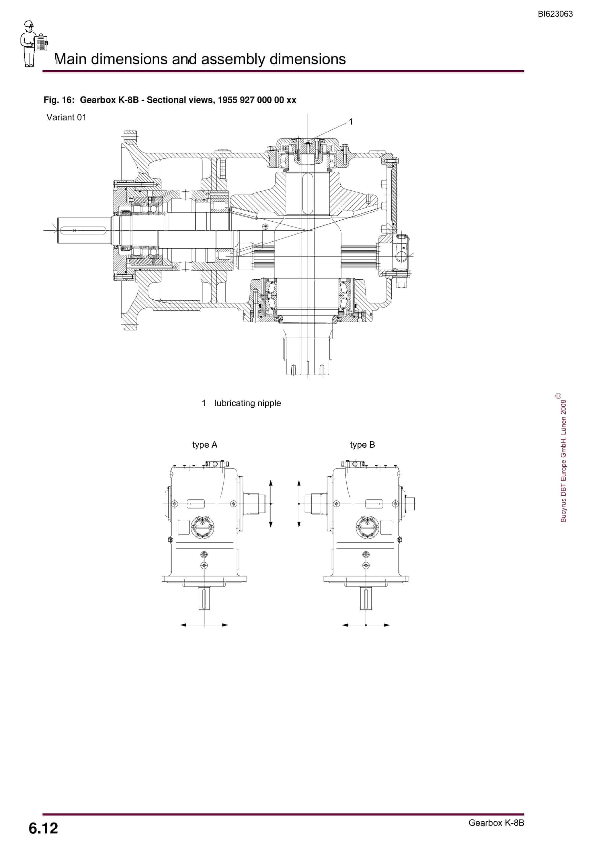 Bucyrus Gearbox K-8B Operating Manual BI623063-4