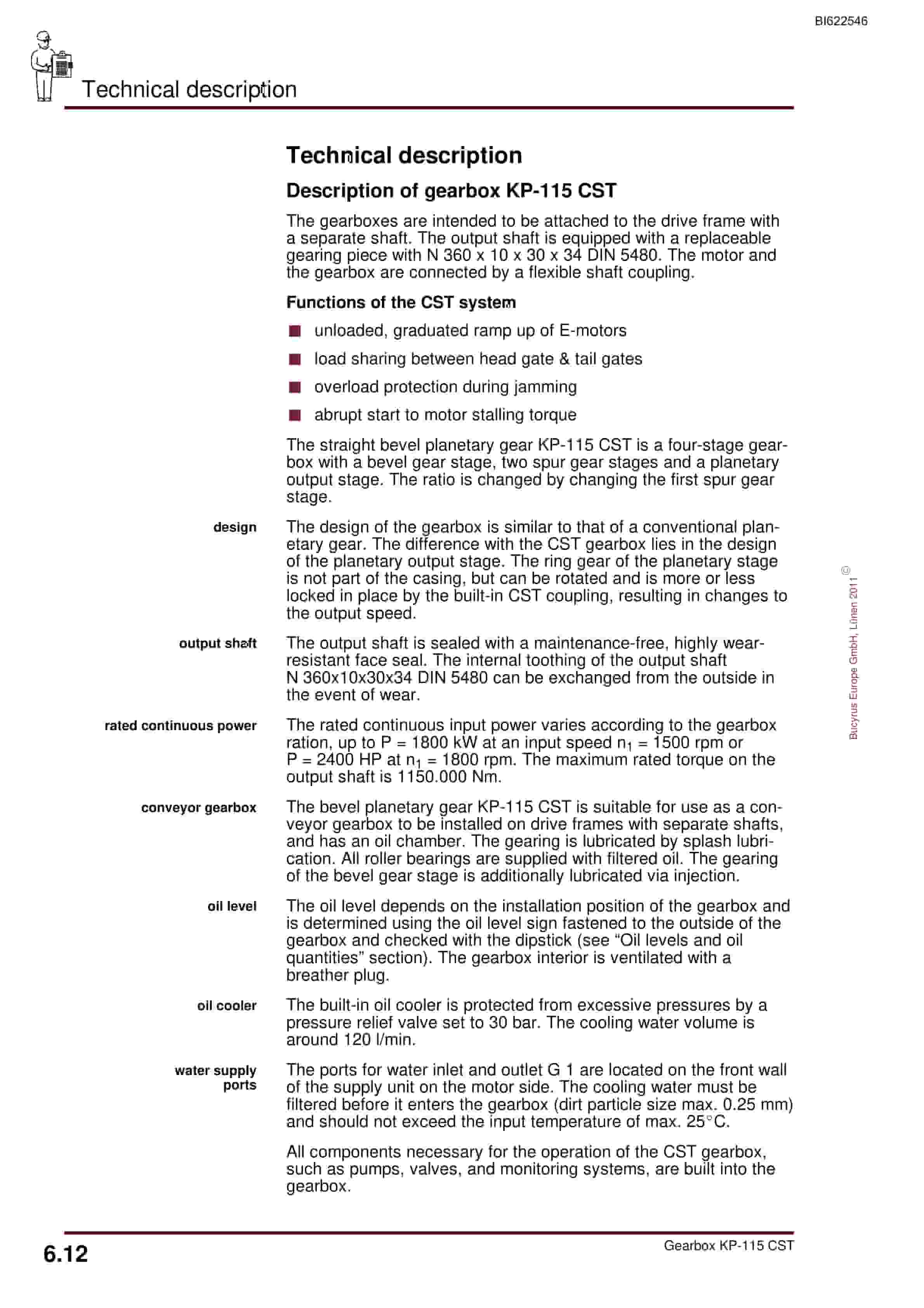 Bucyrus Gearbox KP-115 CST Operating Manual BI622546-5