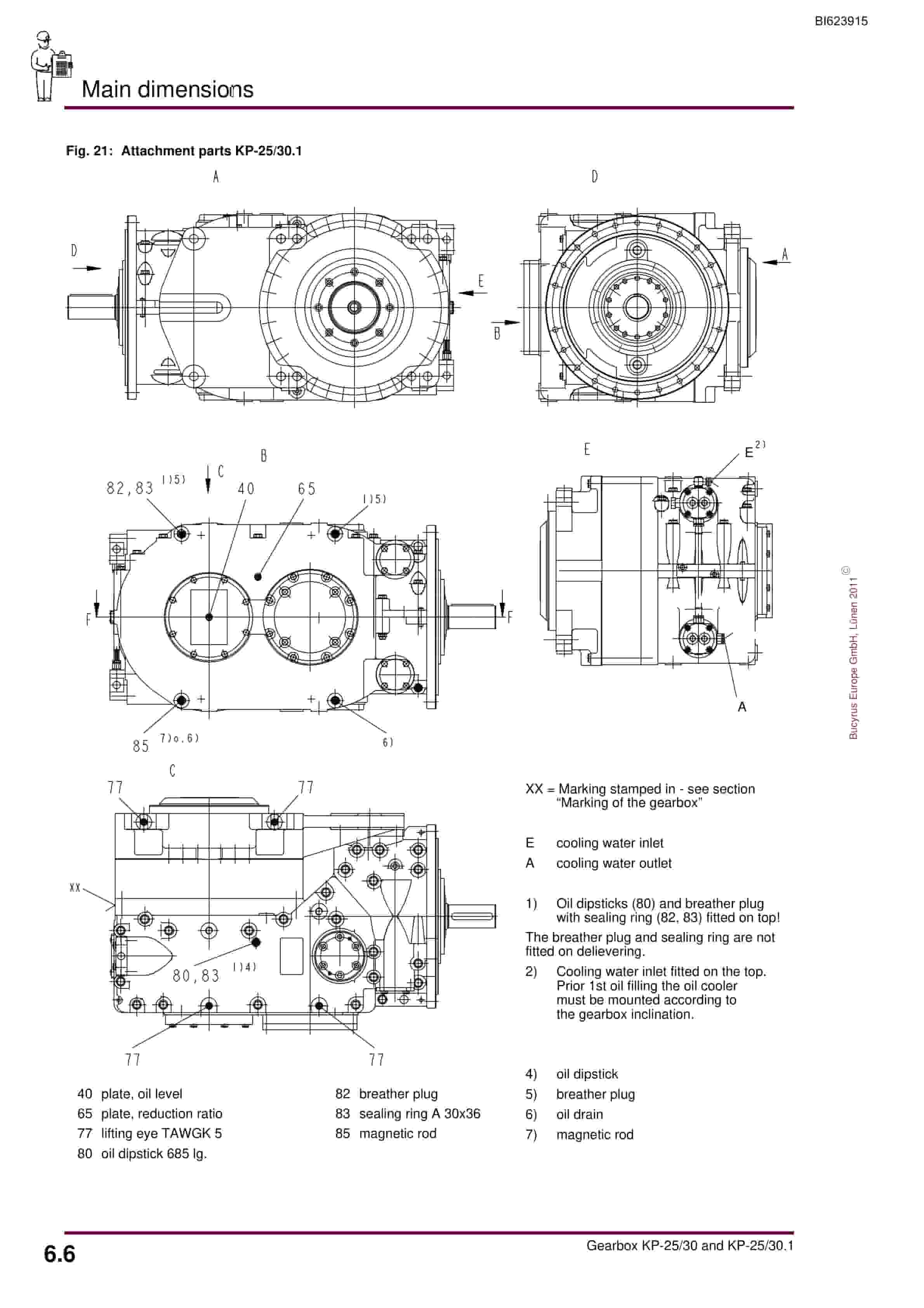 Bucyrus Gearbox KP-25-30, KP-25-30.1 Operating Manual BI623915-4