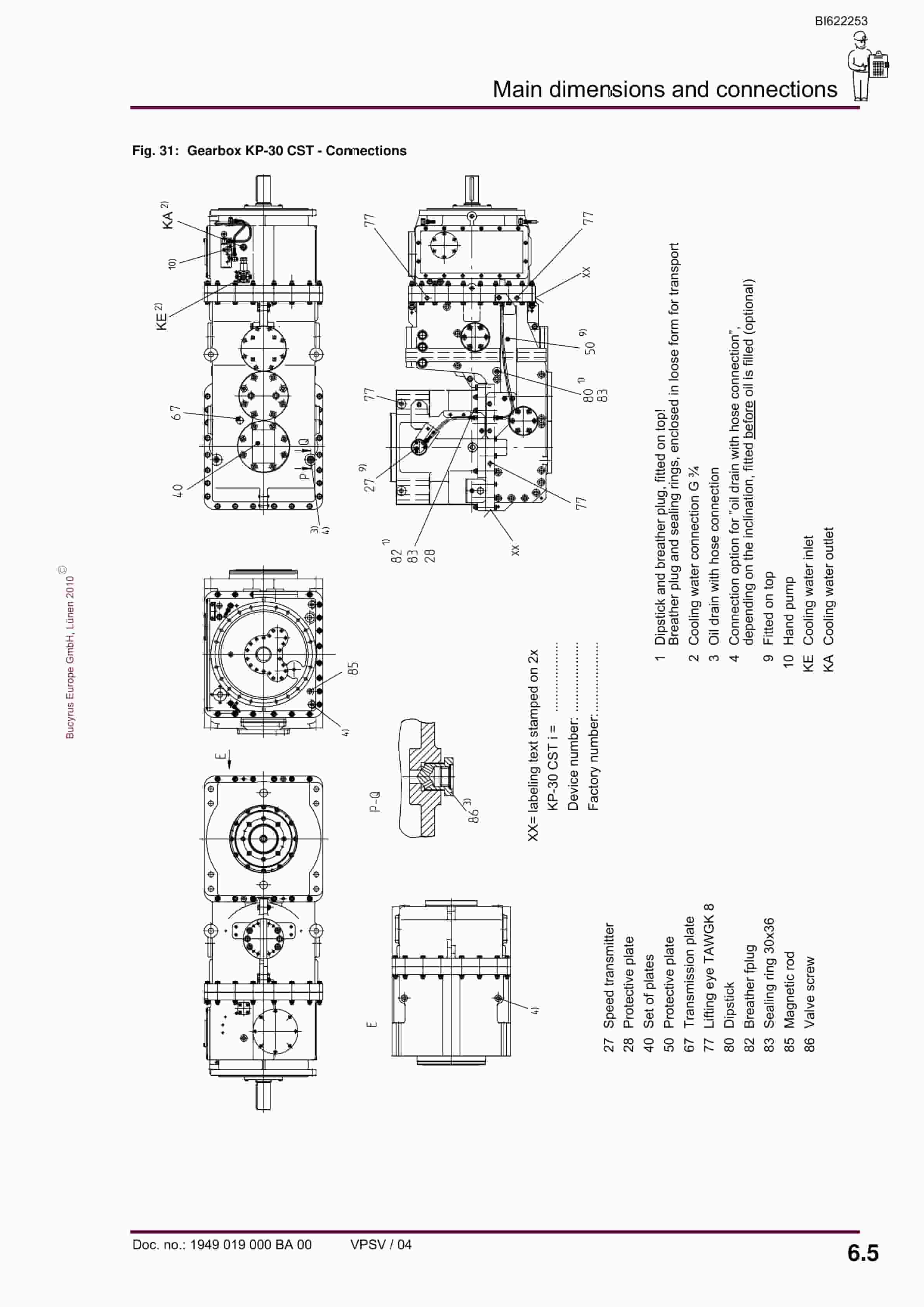 Bucyrus Gearbox KP-30 CST Operating Manual BI622253-3