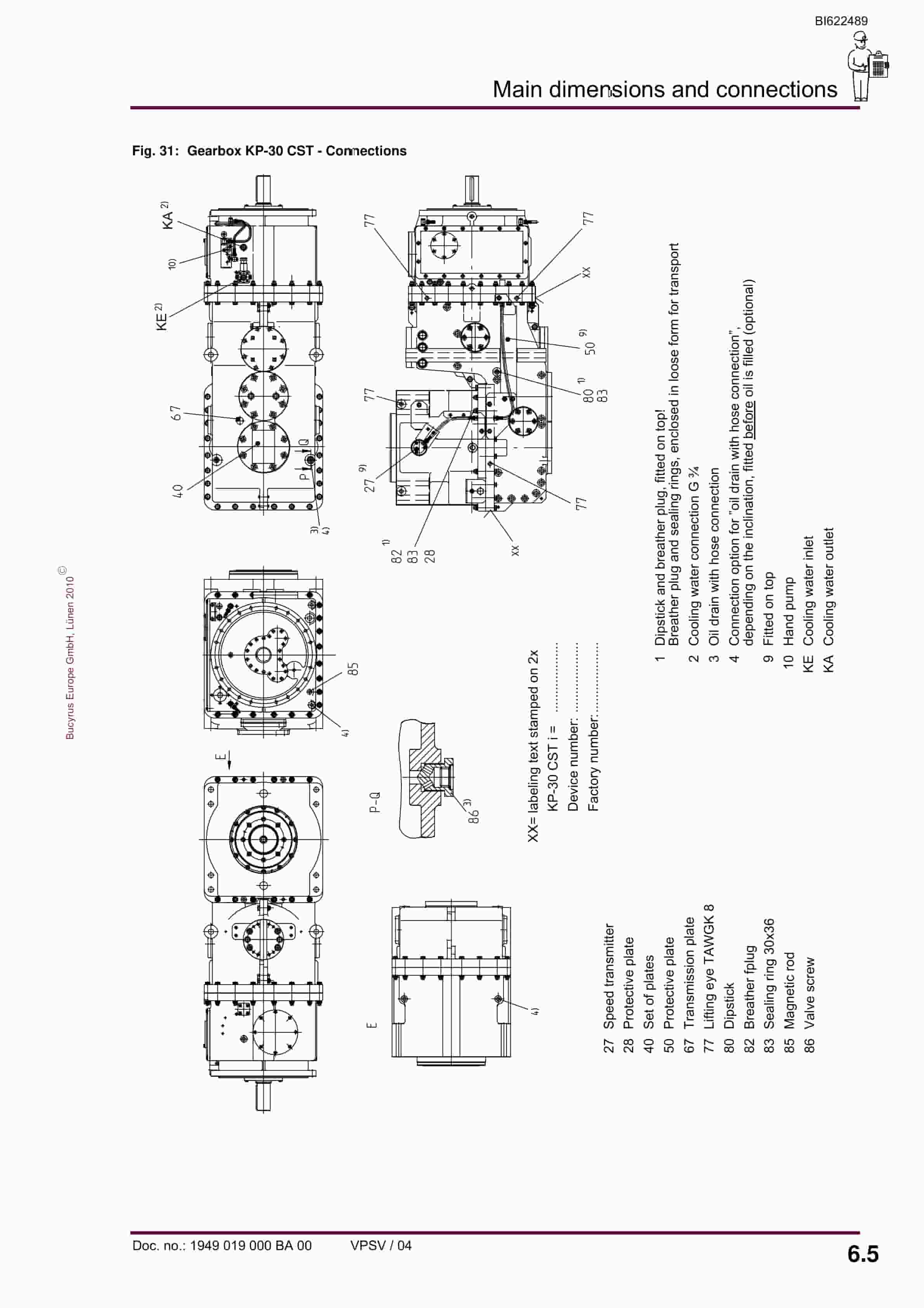 Bucyrus Gearbox KP-30 CST Operating Manual BI622489-3