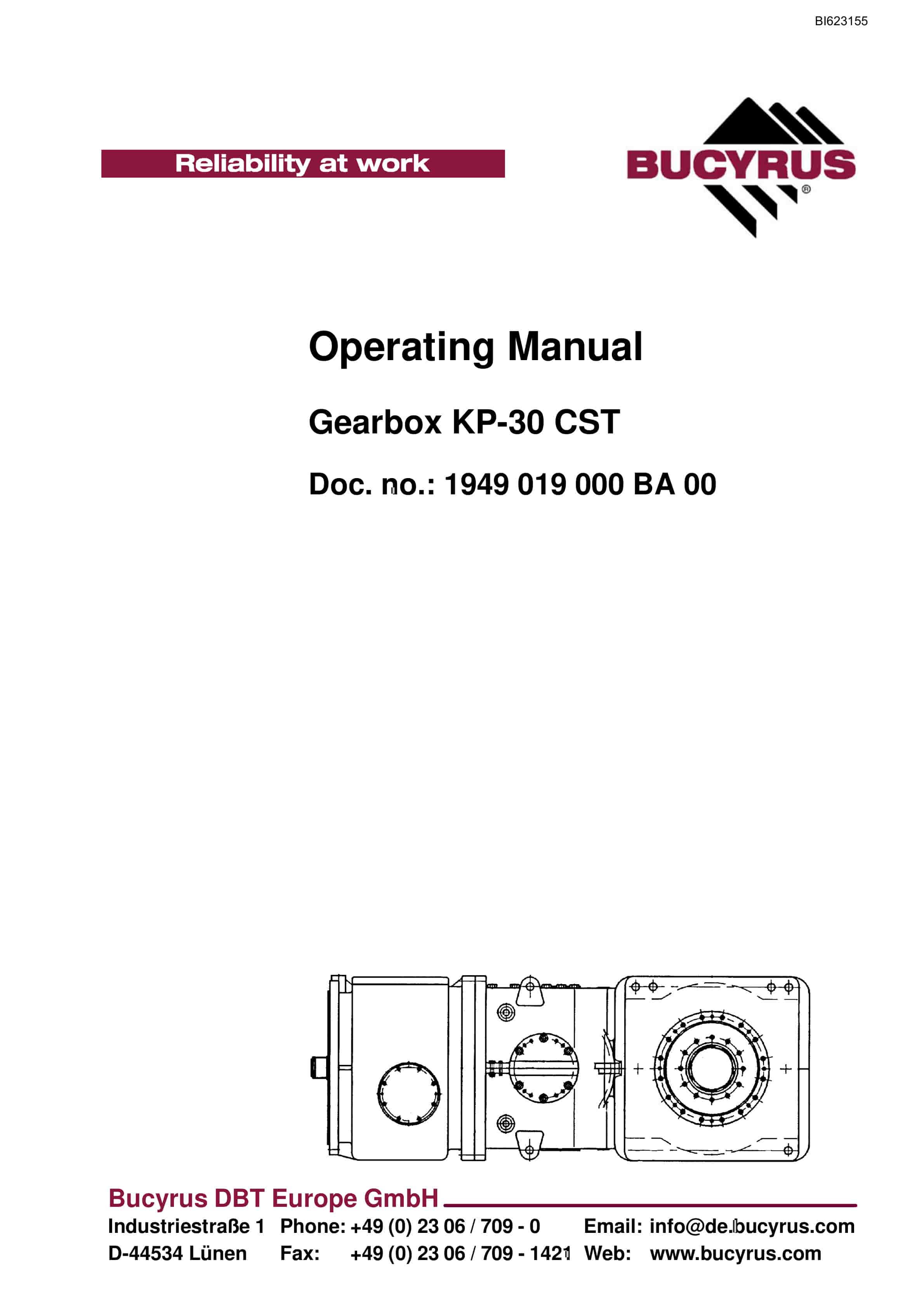 Bucyrus Gearbox KP-30 CST Operating Manual BI623155