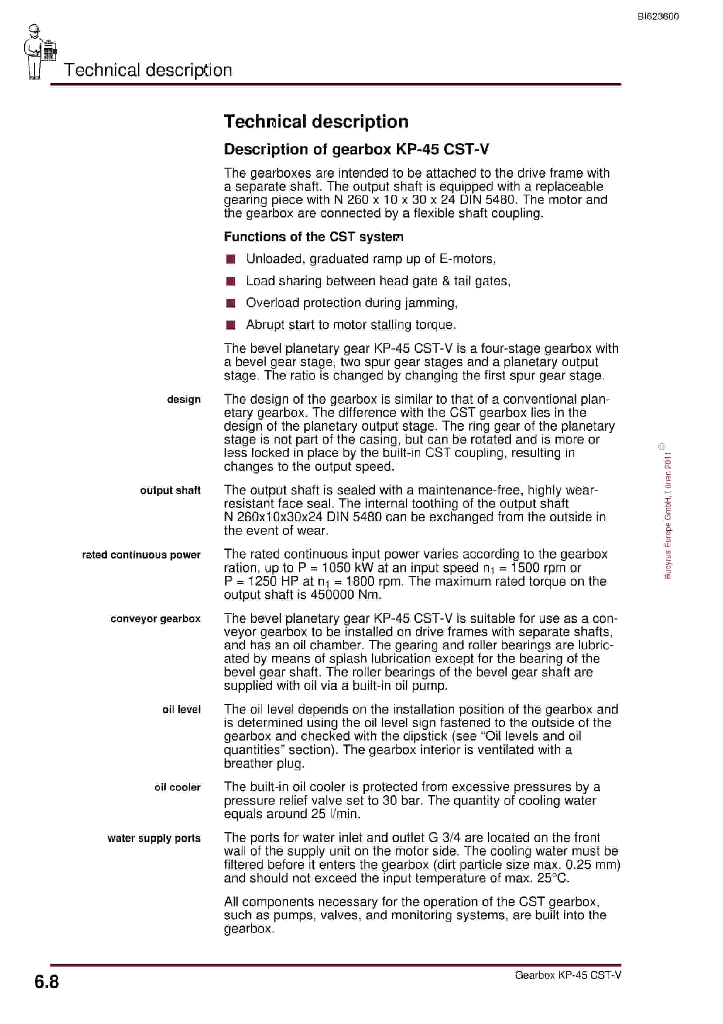 Bucyrus Gearbox KP-45 CST-V Operating Manual BI623600-4