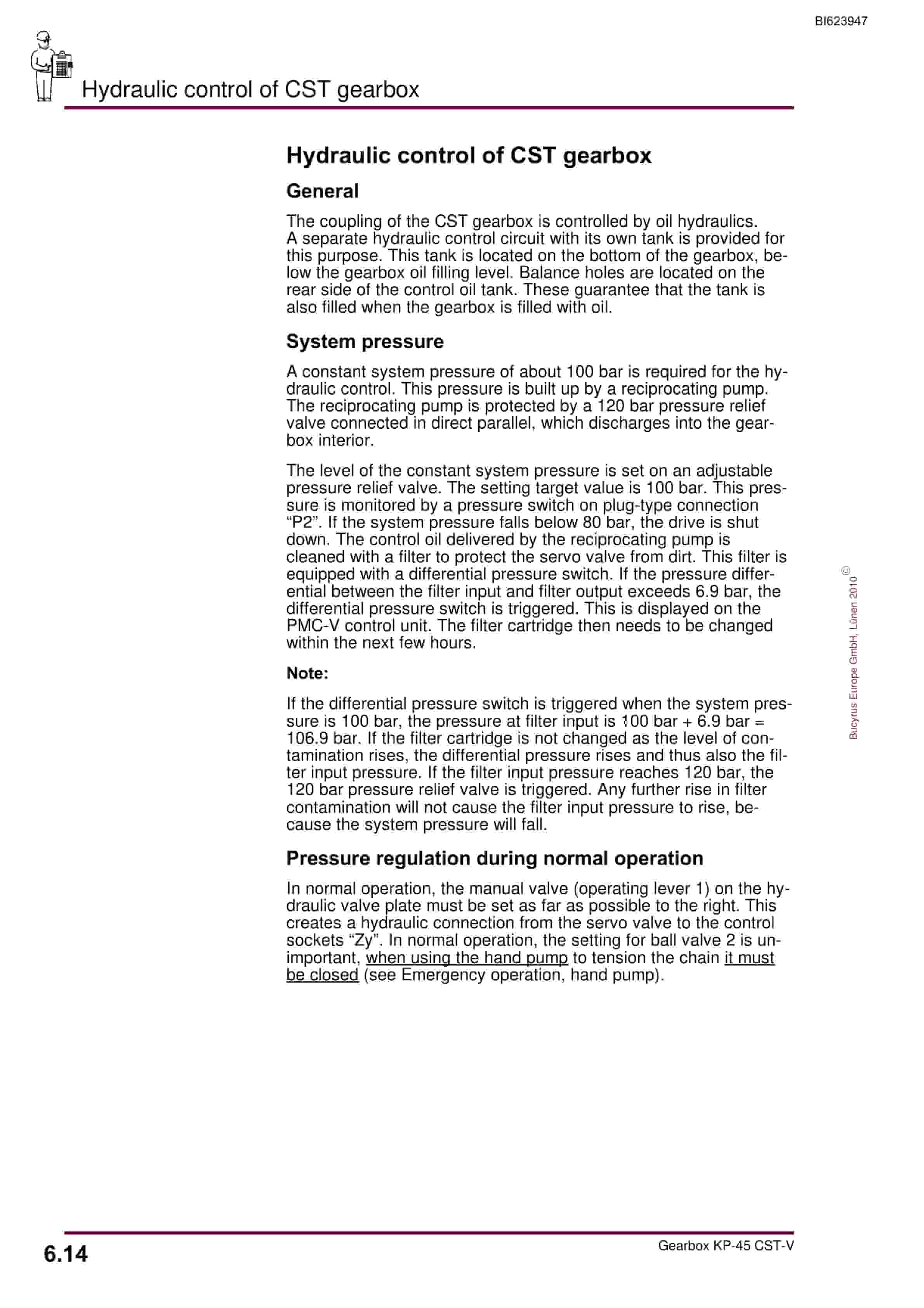 Bucyrus Gearbox KP-45 CST-V Operating Manual BI623947-5