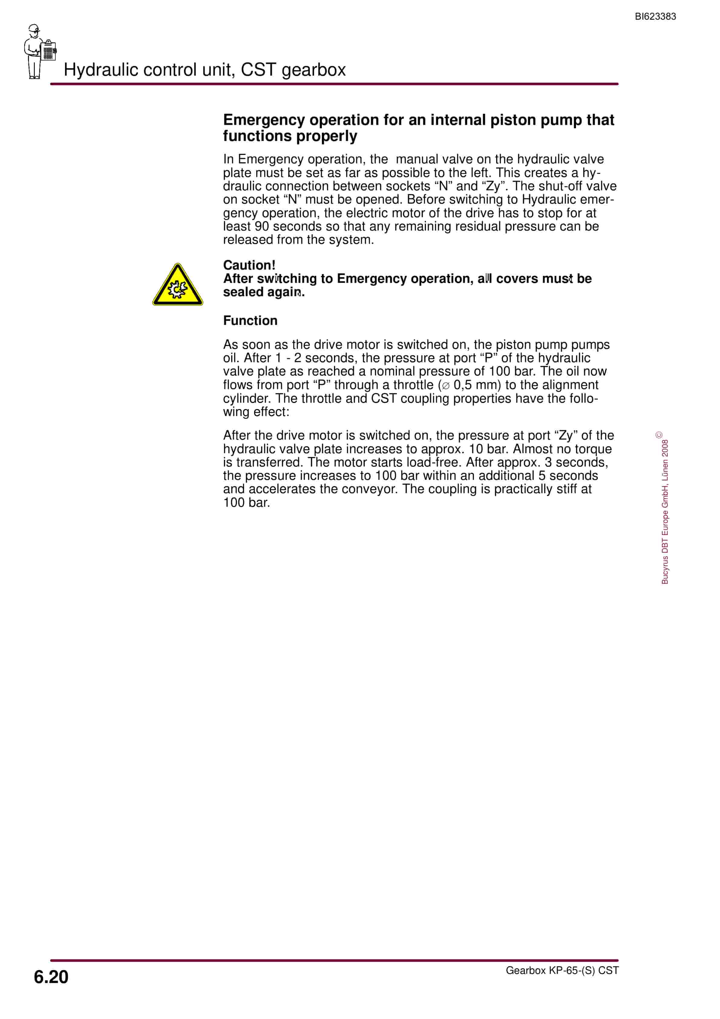 Bucyrus Gearbox KP-65-(S) CST Operating Manual BI623383-4