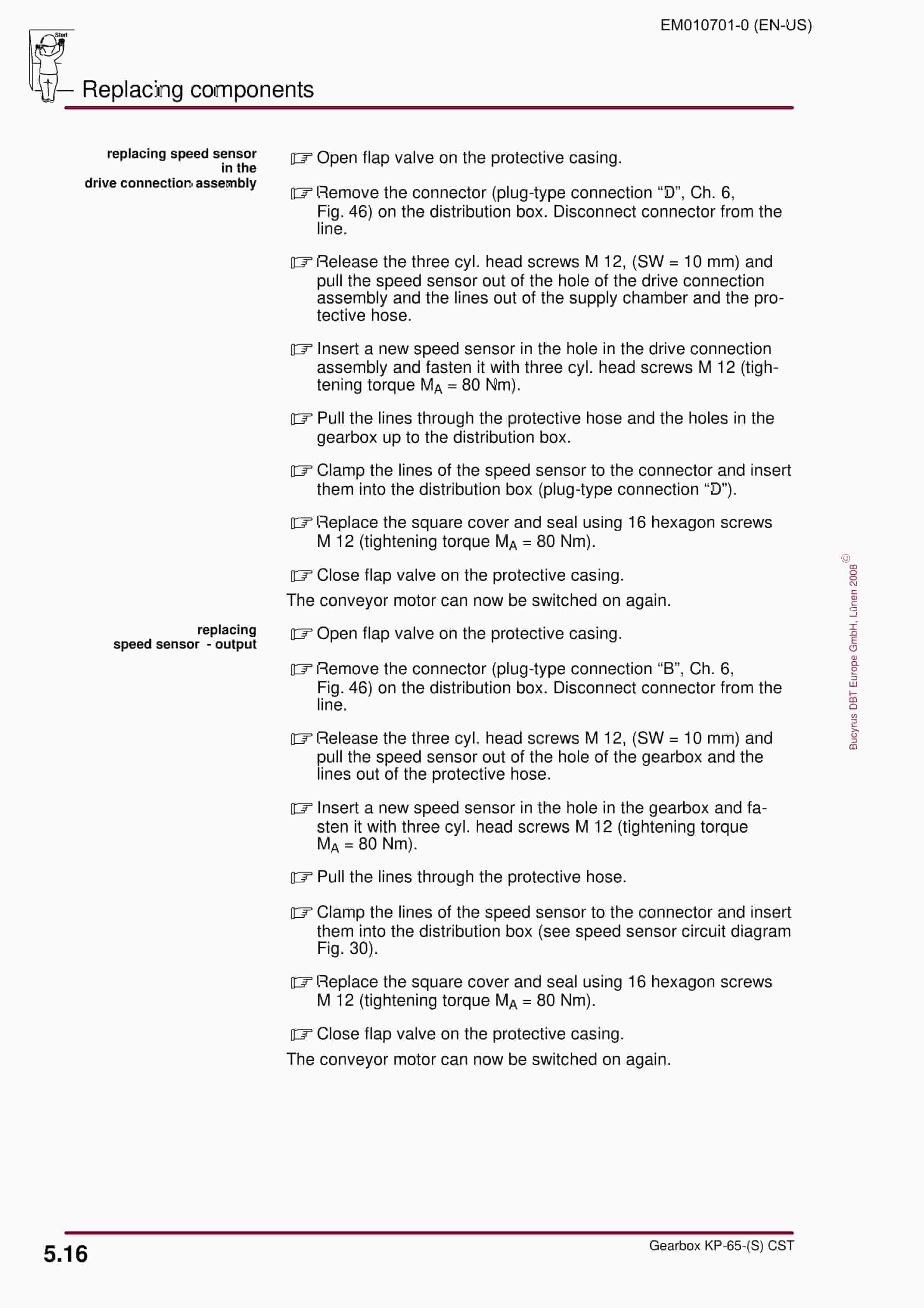 Bucyrus Gearbox KP-65-(S) CST Operating Manual EM010701-0-2