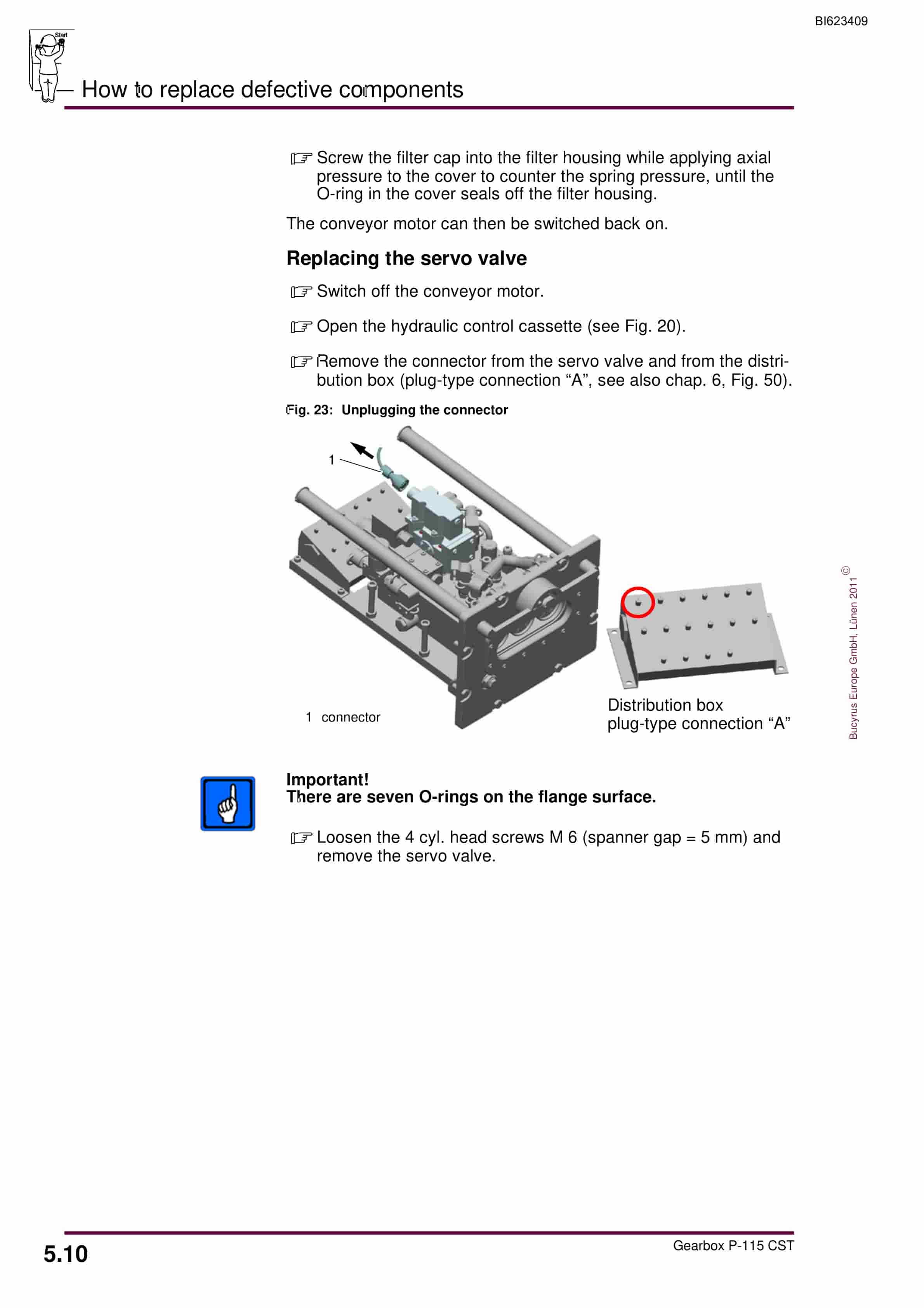 Bucyrus Gearbox P-115 CST Operating Manual BI623409-2