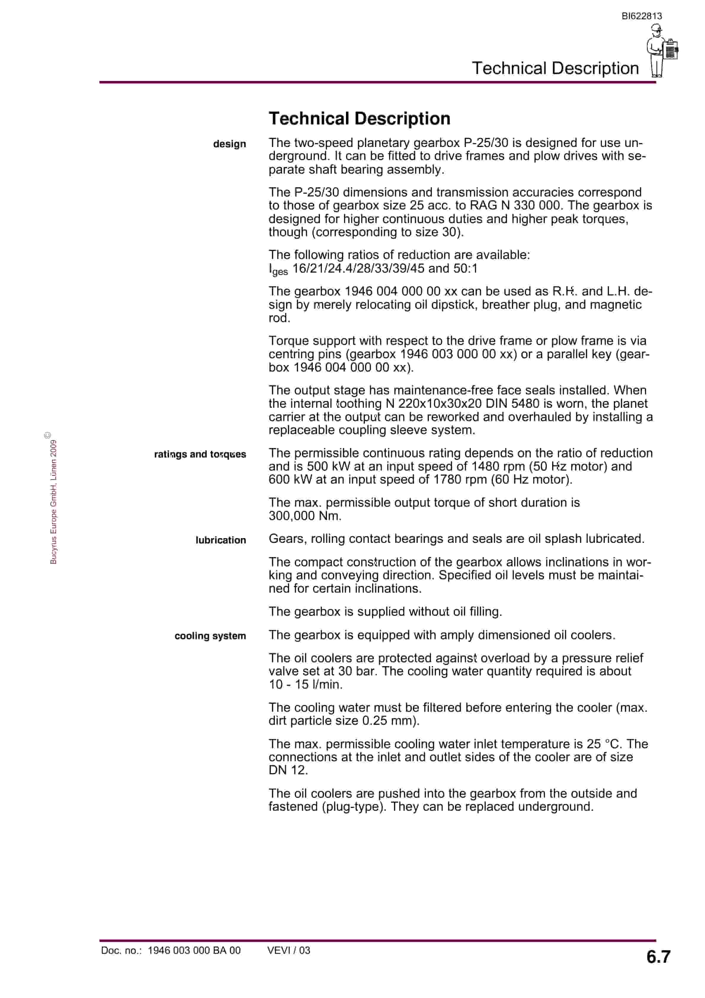 Bucyrus Gearbox P-25-30 Operating Manual BI622813-4