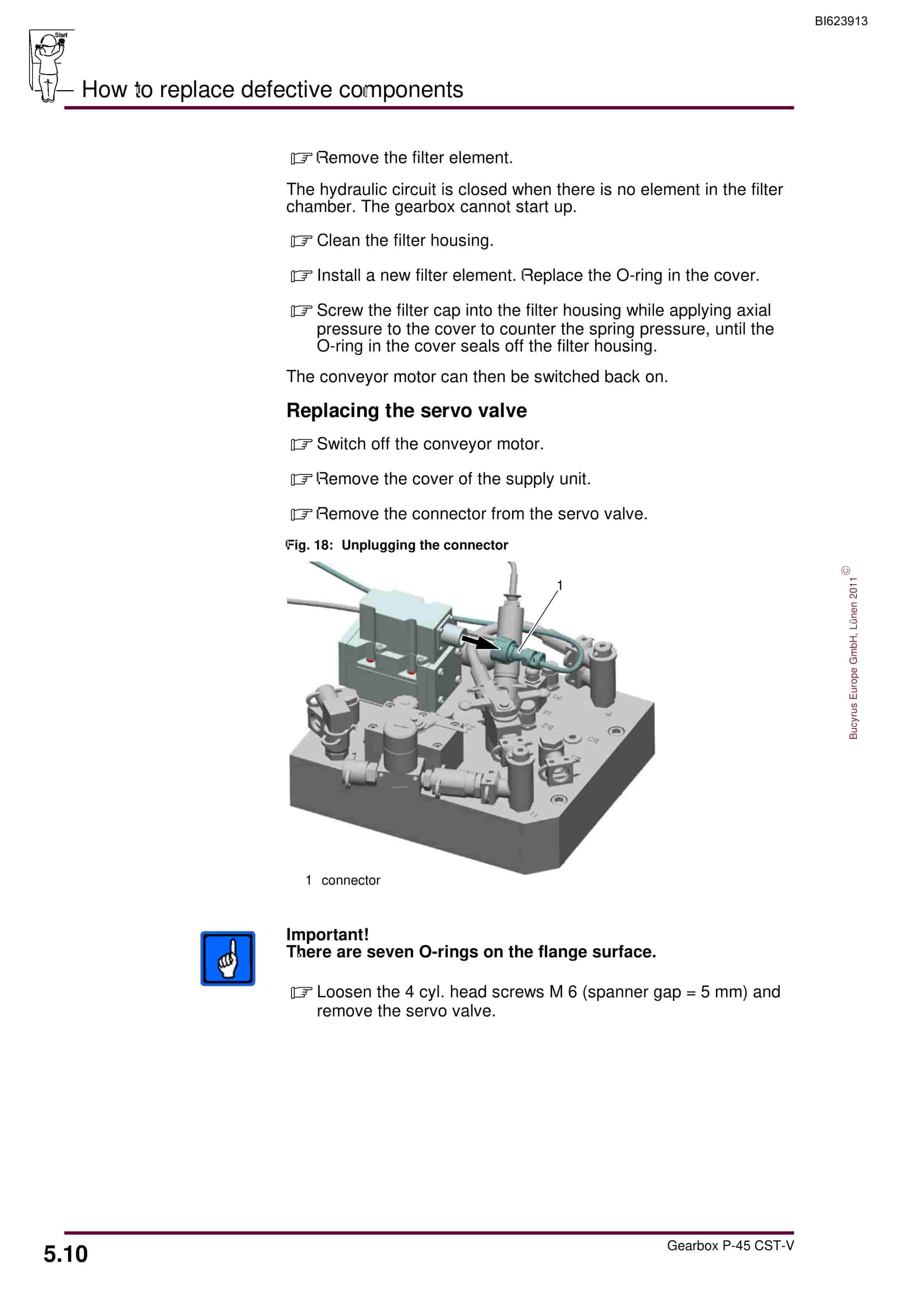 Bucyrus Gearbox P-45 CST-V Operating Manual BI623913-2