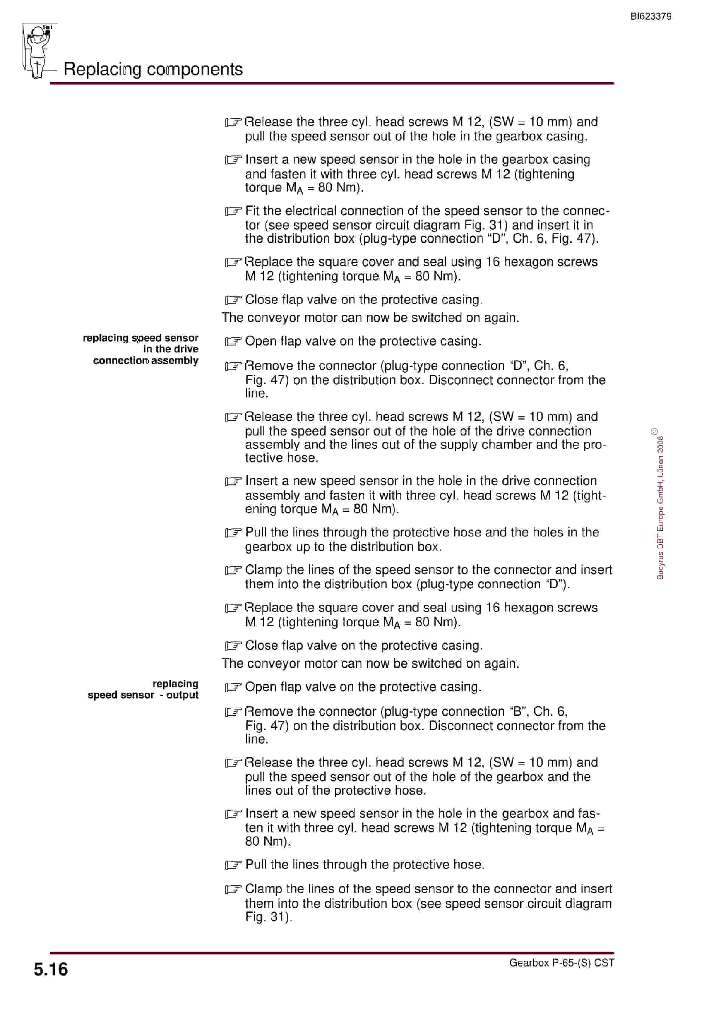 Bucyrus Gearbox P-65-(S) CST Operating Manual BI623379-2