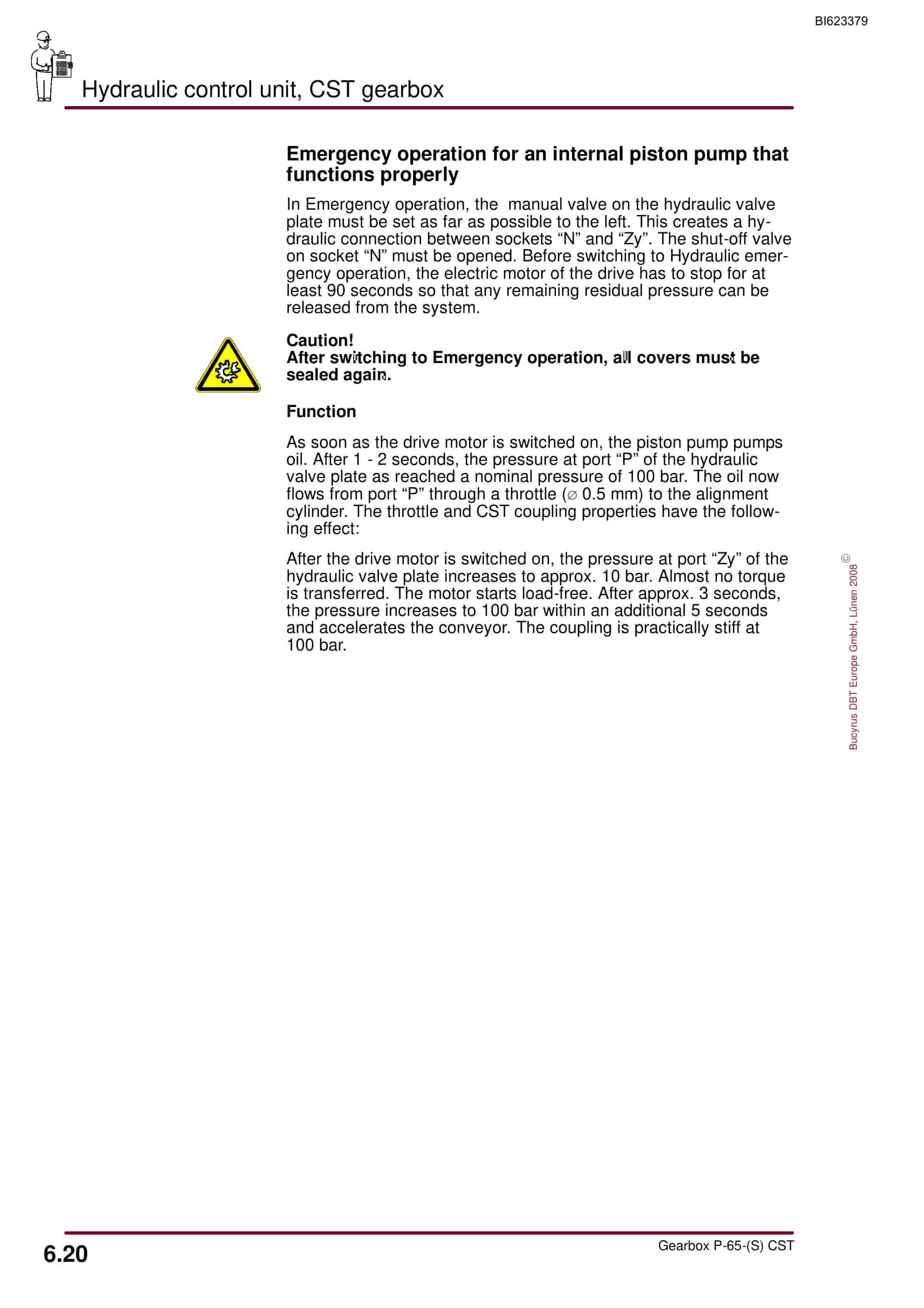 Bucyrus Gearbox P-65-(S) CST Operating Manual BI623379-4