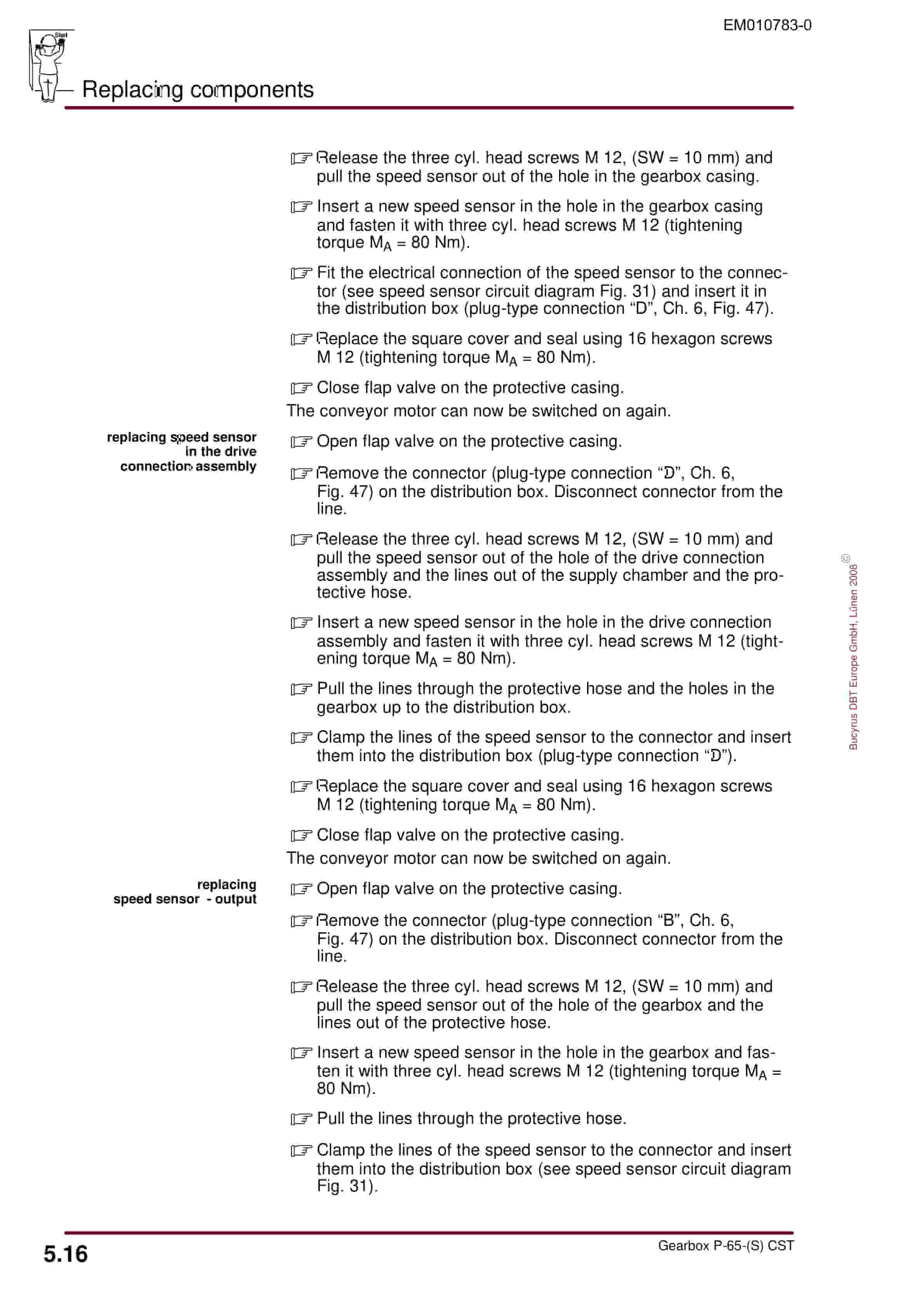 Bucyrus Gearbox P-65-(S) CST Operating Manual EM010783-0-2