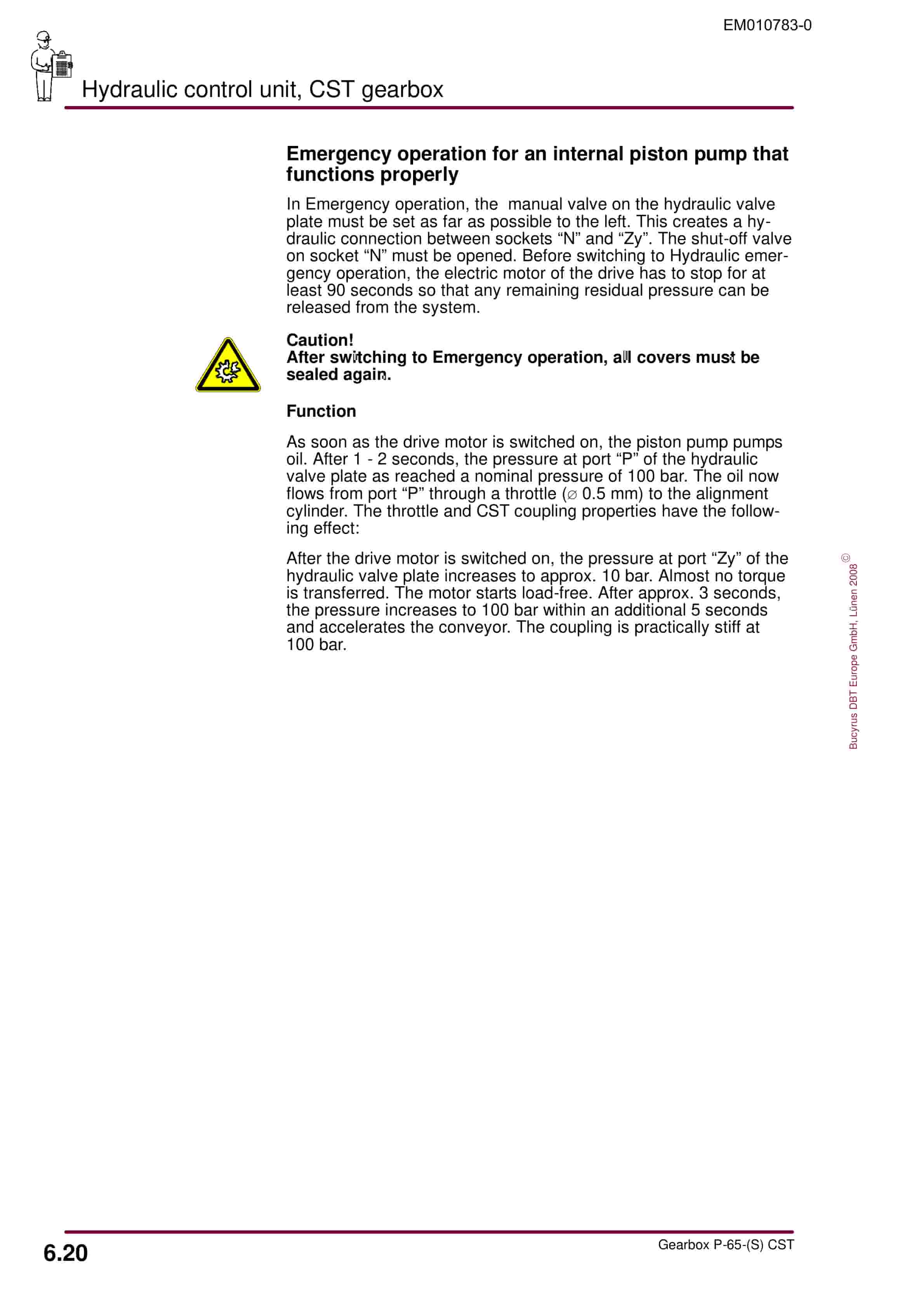 Bucyrus Gearbox P-65-(S) CST Operating Manual EM010783-0-4