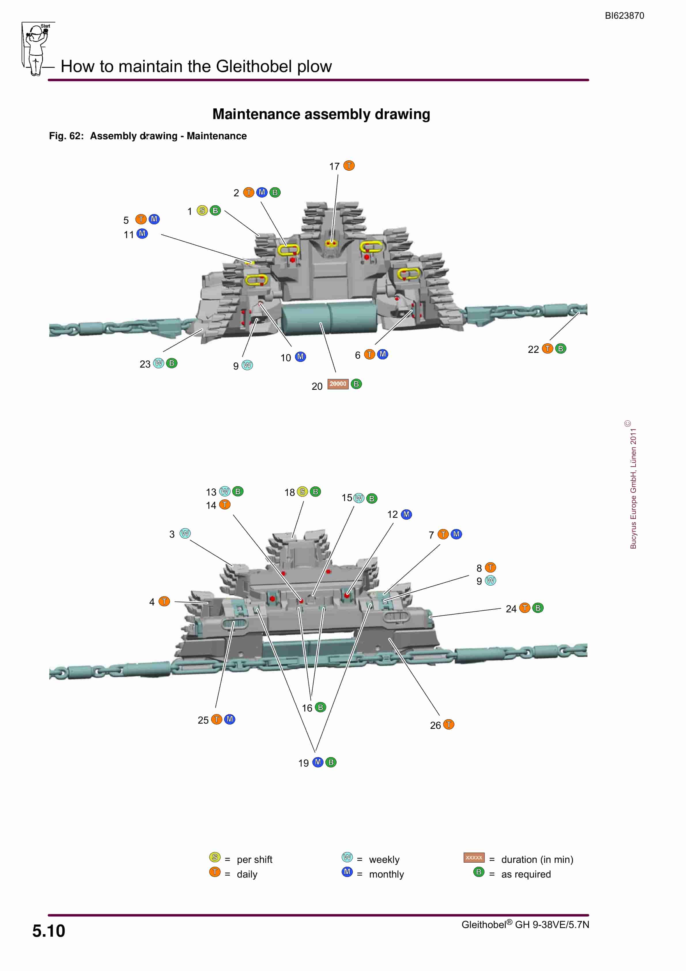 Bucyrus Gleithobel GH 9-38VE-5.7N Operating Manual BI623870-4