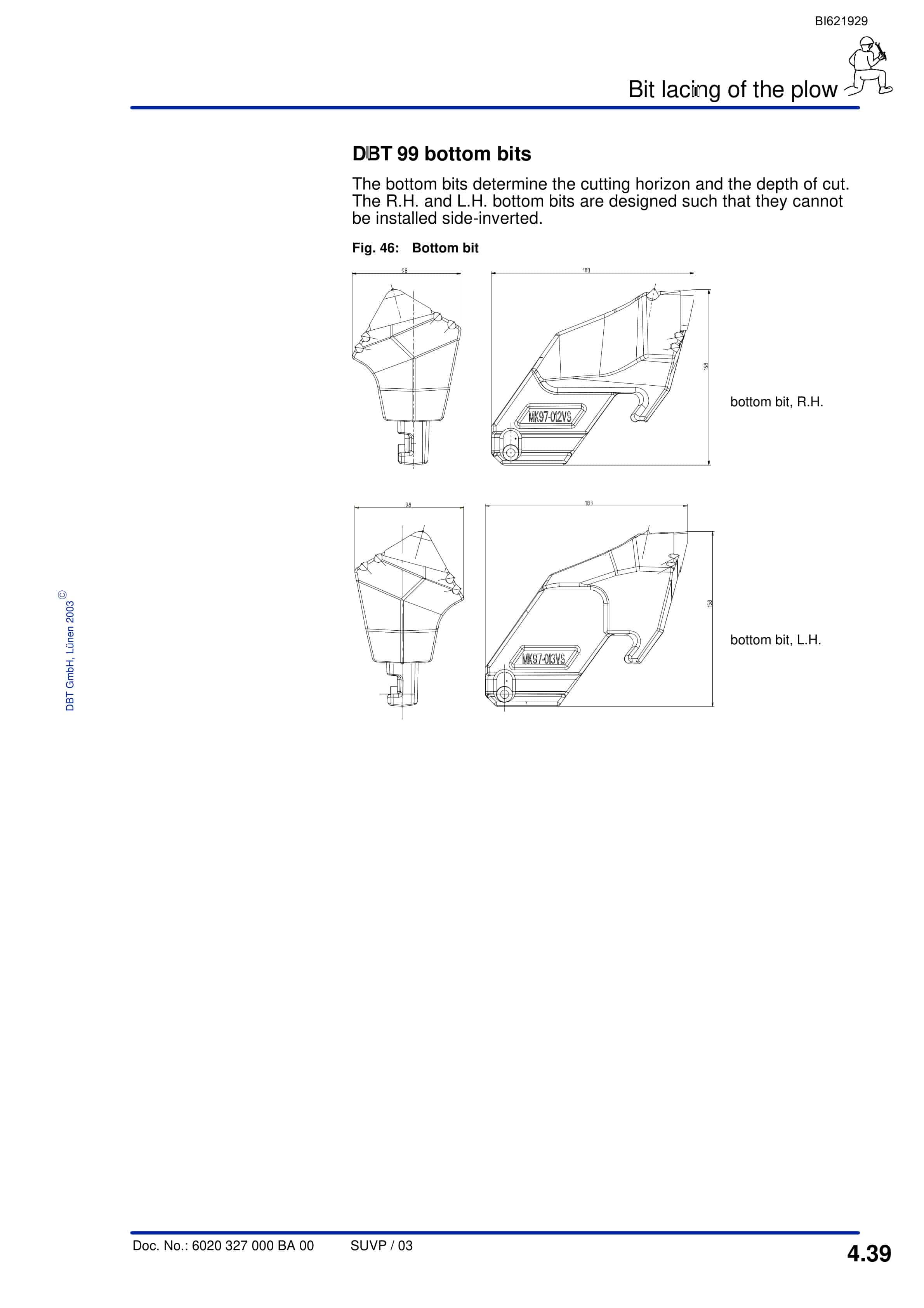Bucyrus Gleithobel Plow 9-38ve-GH 5.7 Technical Manual BI621929-3