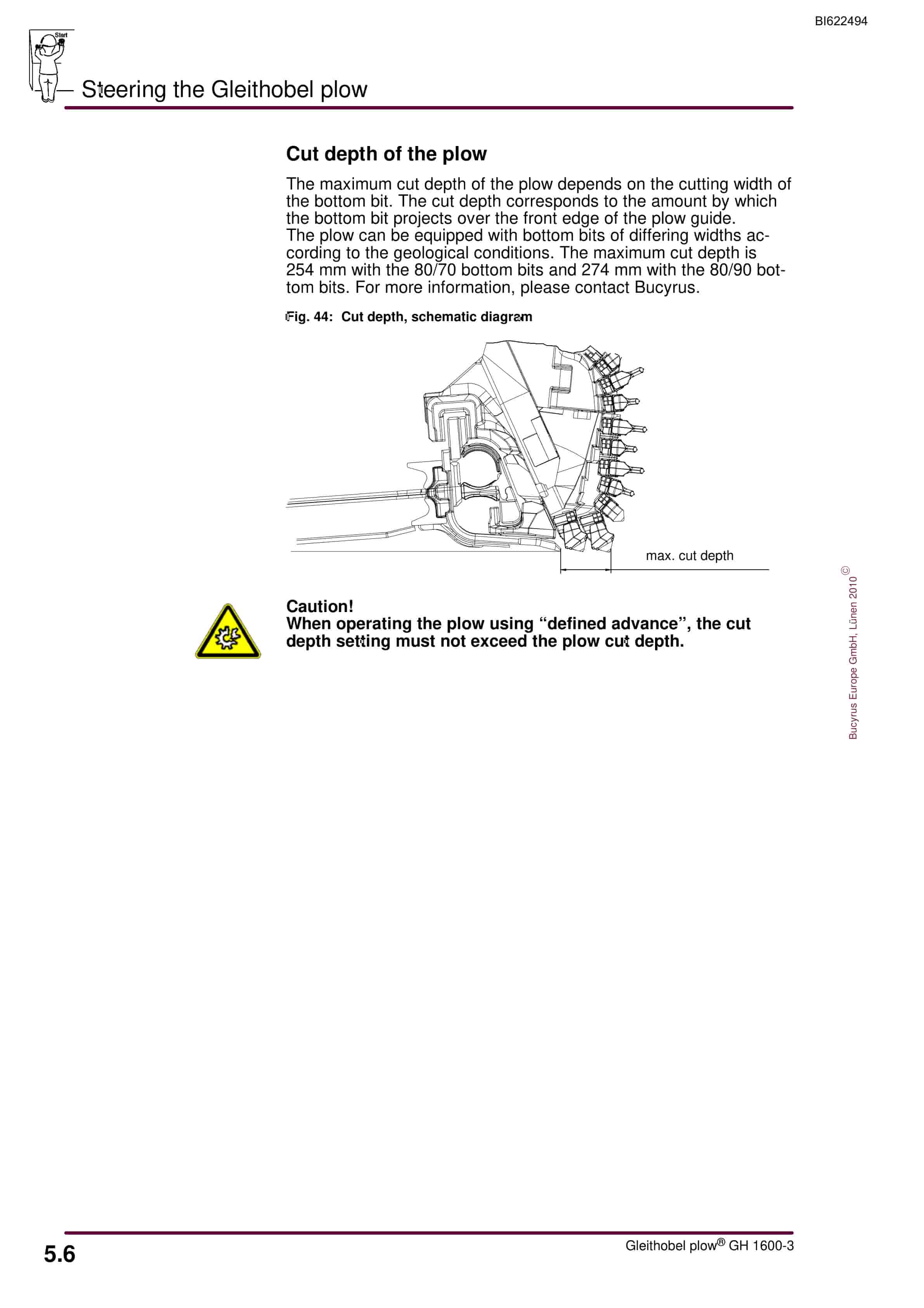 Bucyrus Gleithobel Plow GH 1600-3 Operating Manual BI622494-3