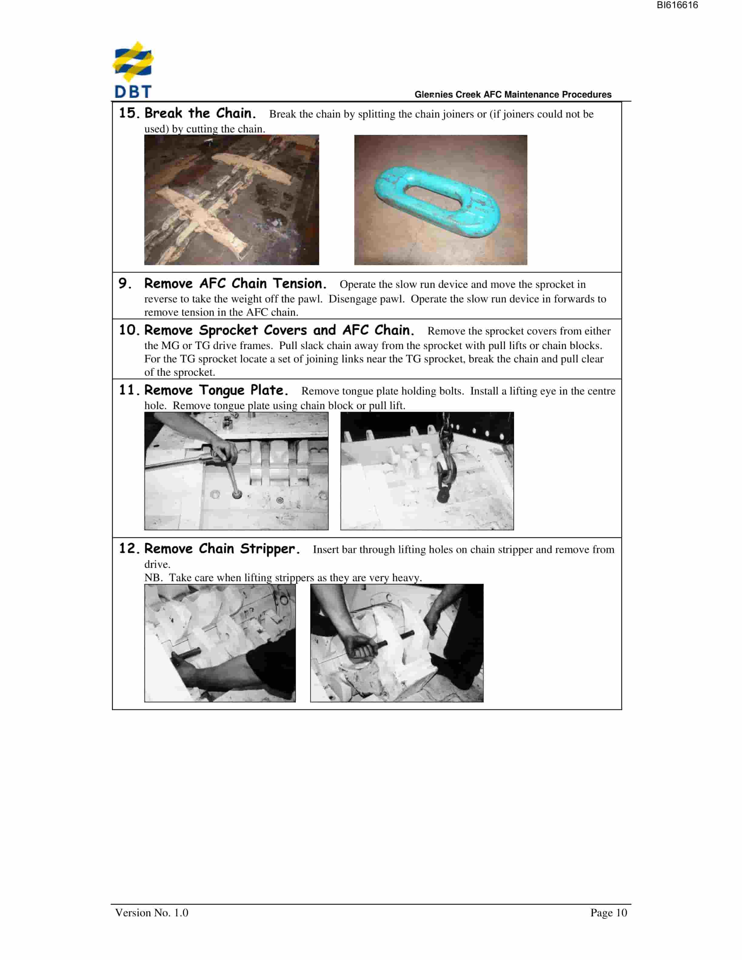 Bucyrus Glennies Creek AFC Maintenance Procedures Technical Manual BI616616-2