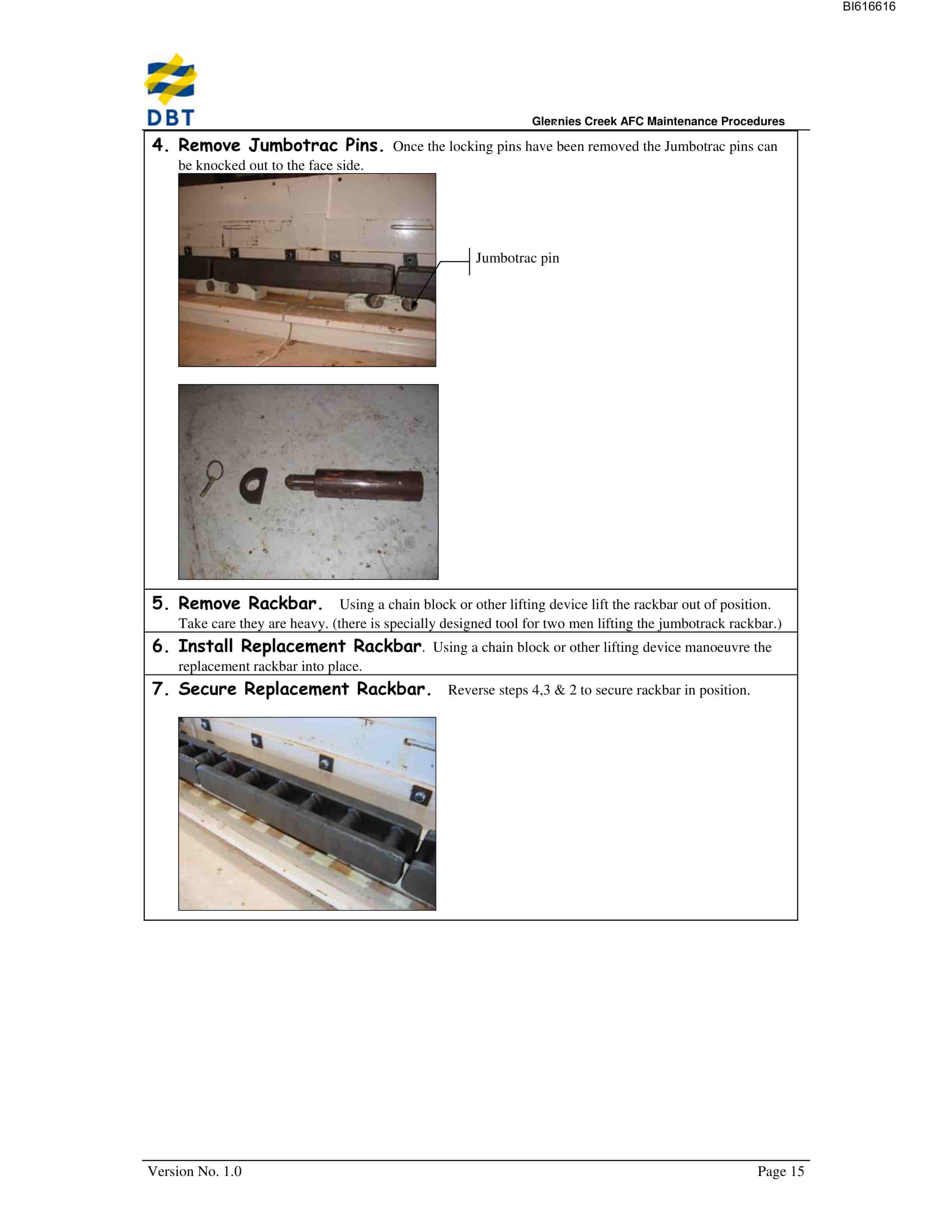 Bucyrus Glennies Creek AFC Maintenance Procedures Technical Manual BI616616-4