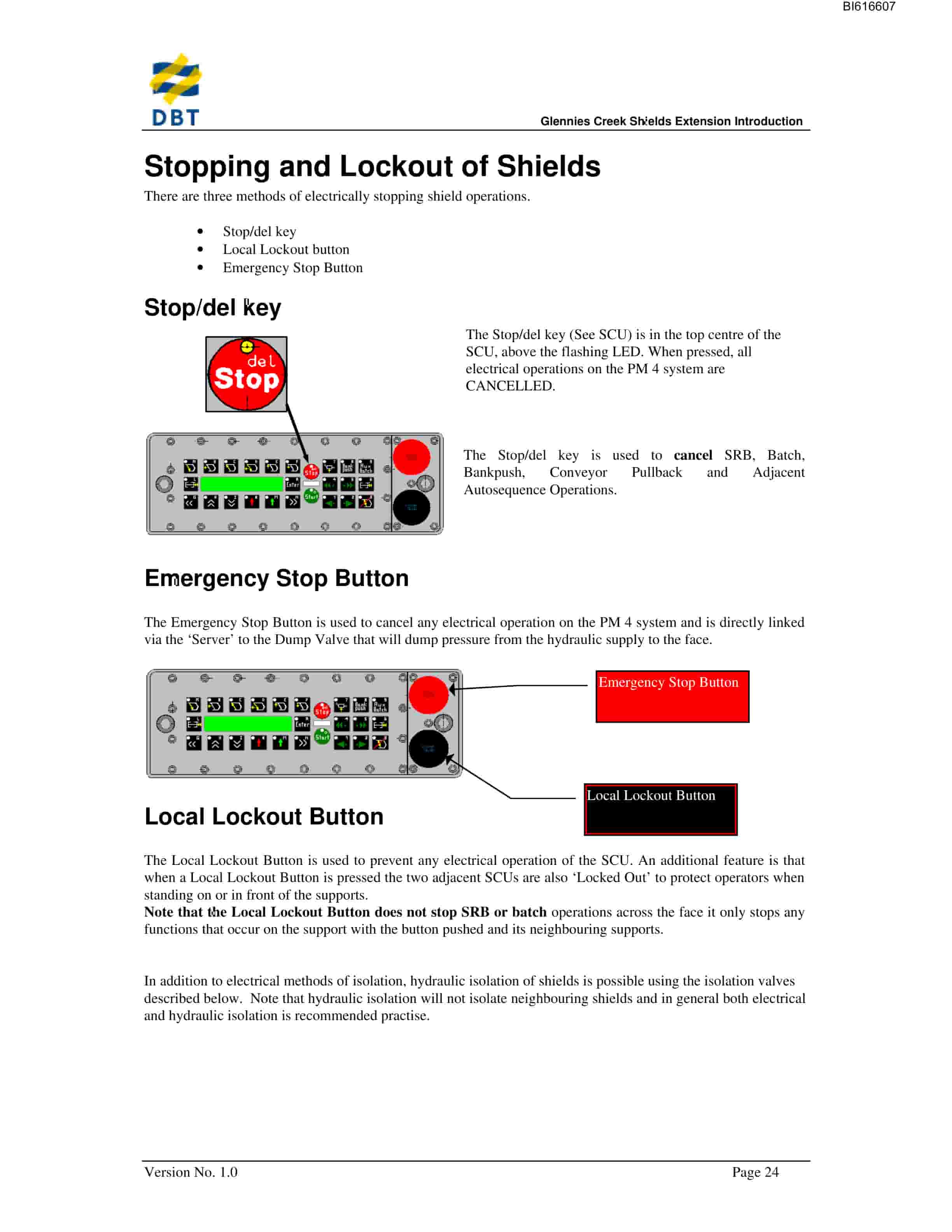 Bucyrus Glennies Creek Shield Introduction Technical Manual BI616607-5
