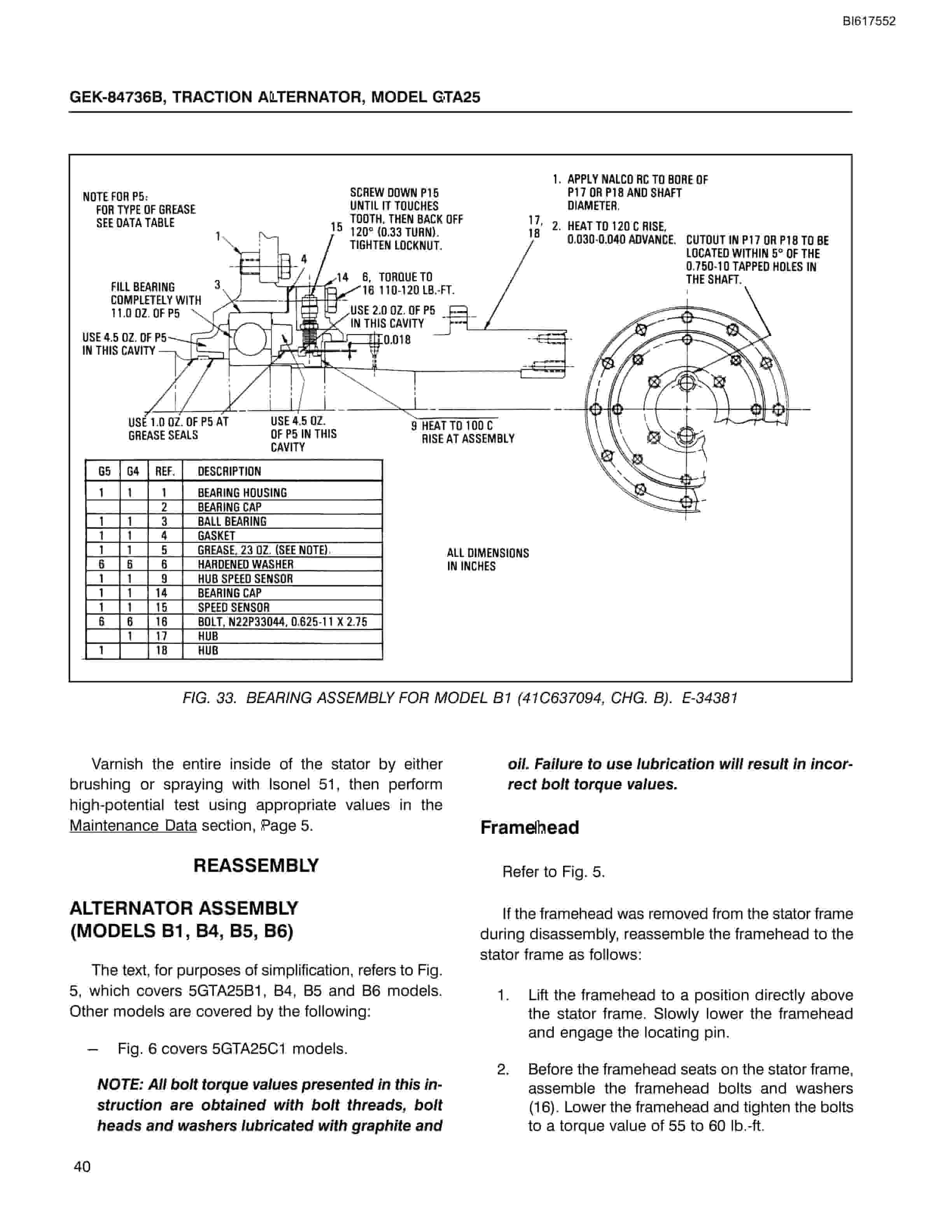 Bucyrus GTA25 Traction Alternator Technical Manual BI617552-3