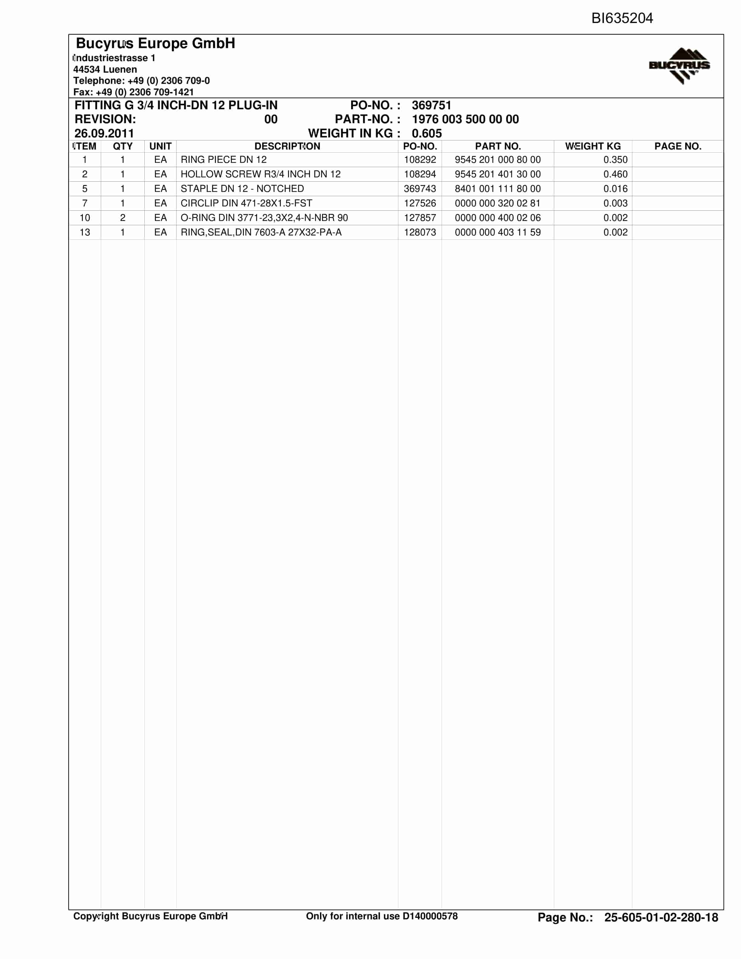 Bucyrus GUOJIAHE II Shearer System Parts Catalog BI635204-4