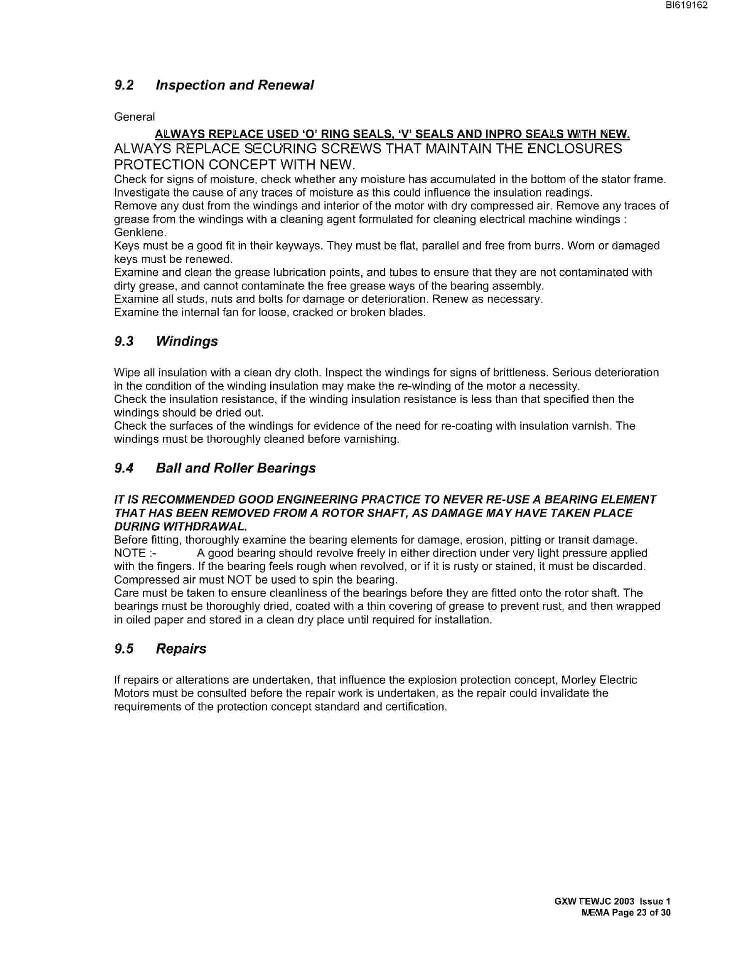 Bucyrus GXW 69 AC 3 Phase TEWJC Technical Manual BI619162-4