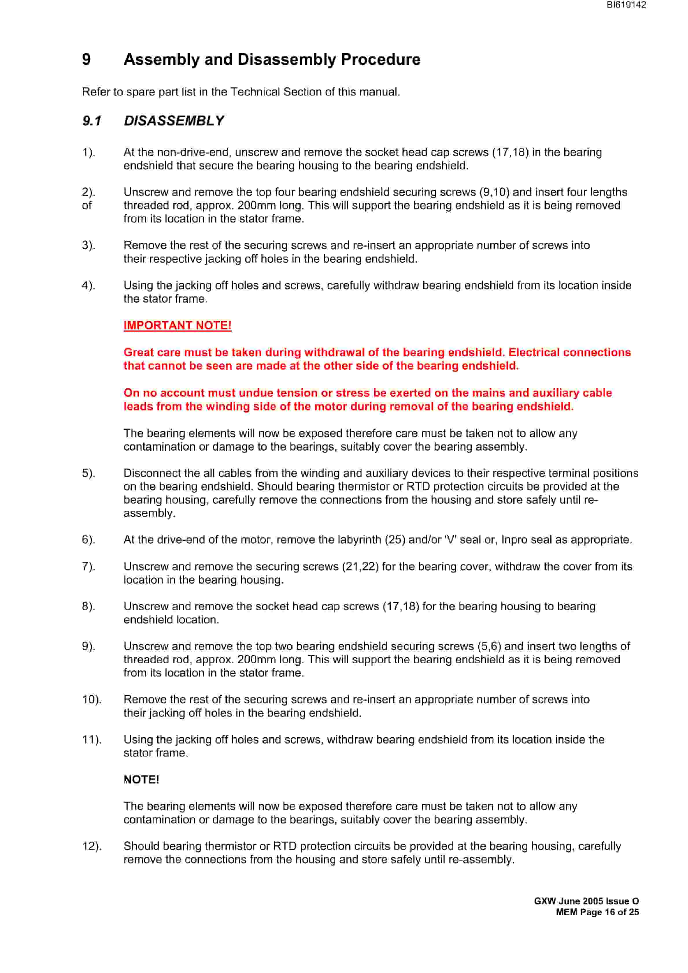 Bucyrus GXW56 540kW AC 3 Phase TEWJC Technical Manual BI619142-3