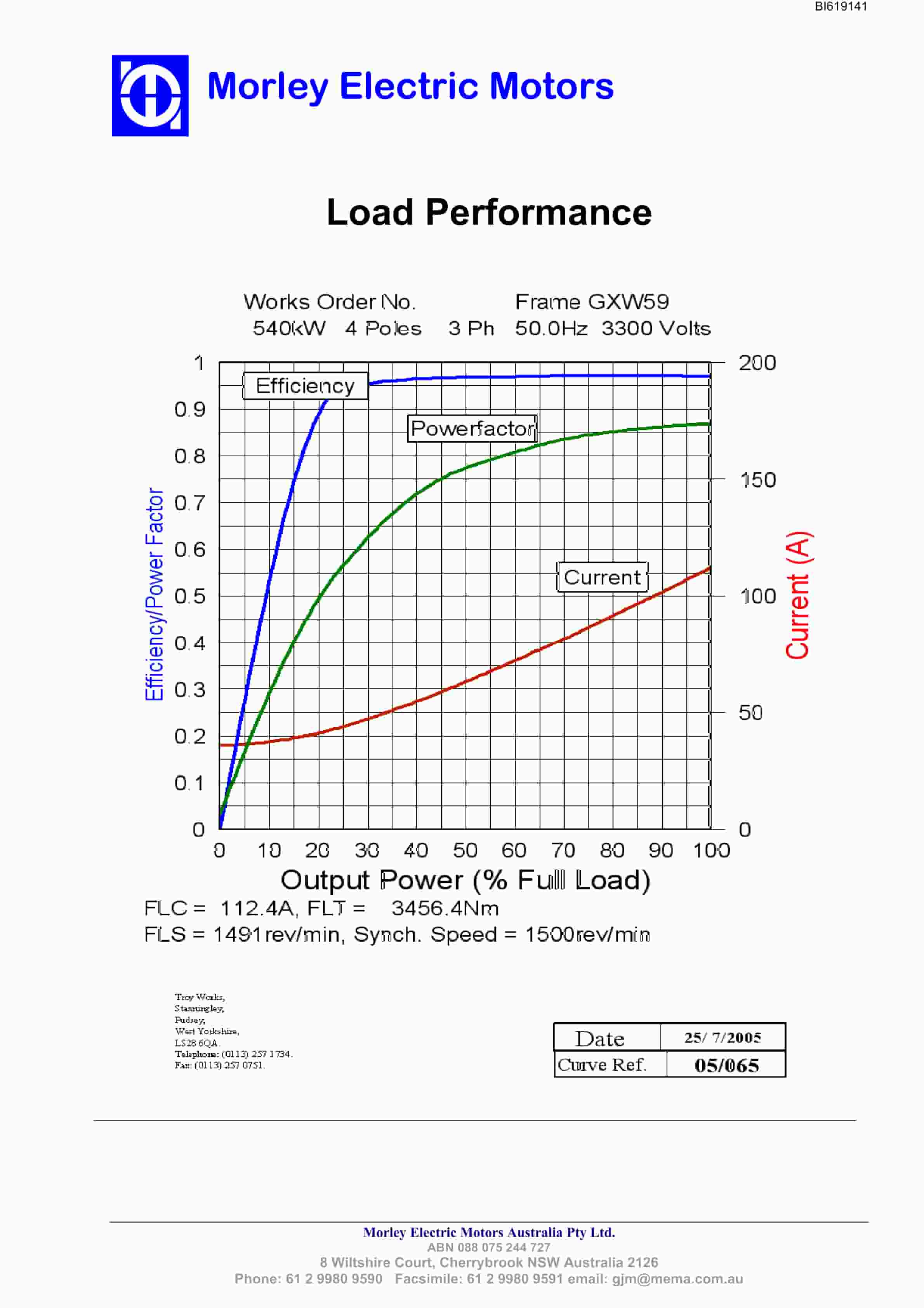 Bucyrus GXW59 540kW AFC AC 3 Phase Induction TEWJC Motor Technical Manual BI619141-2