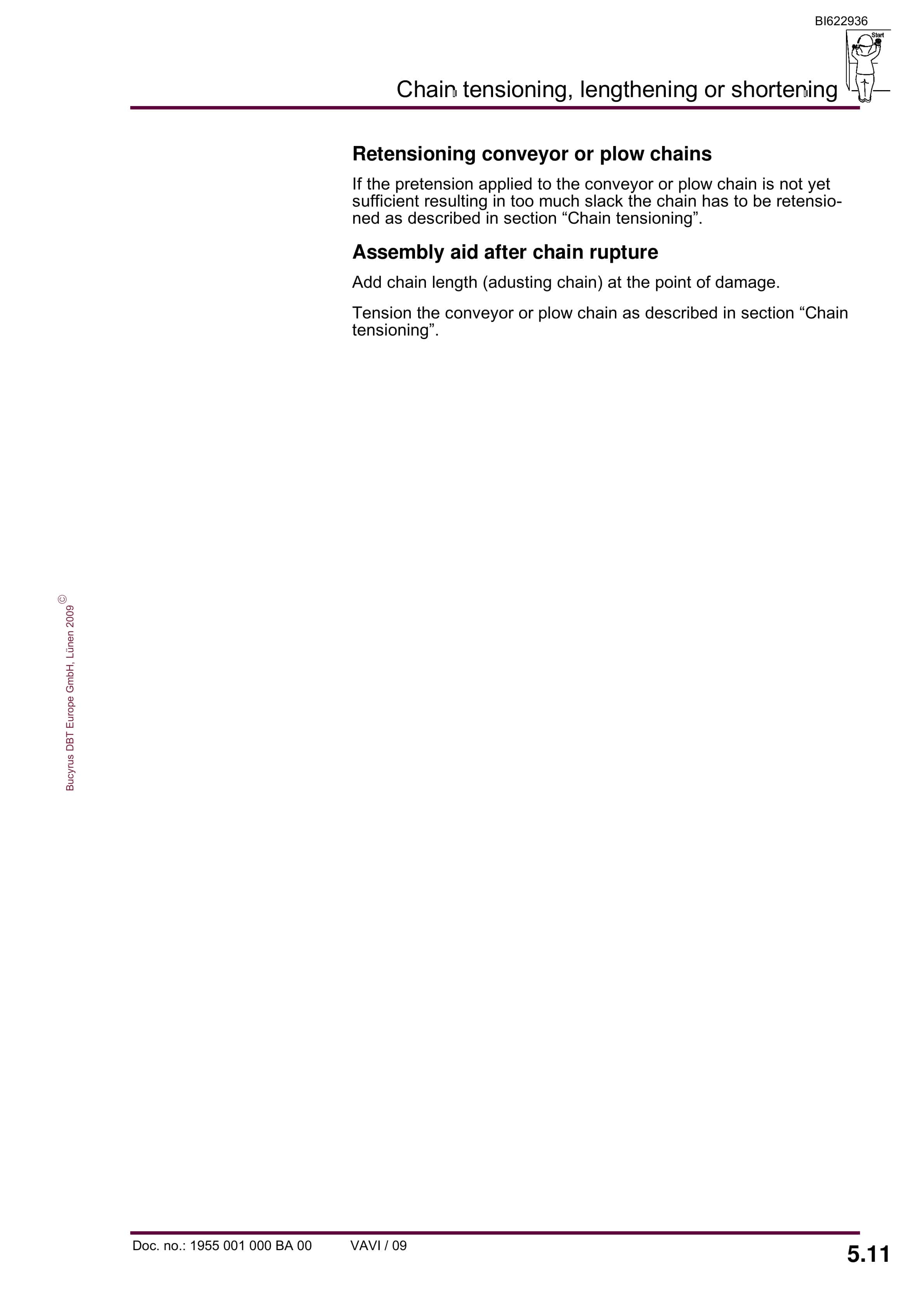 Bucyrus Hydraulic Chain Tensioning Device Operating Manual BI622936-2