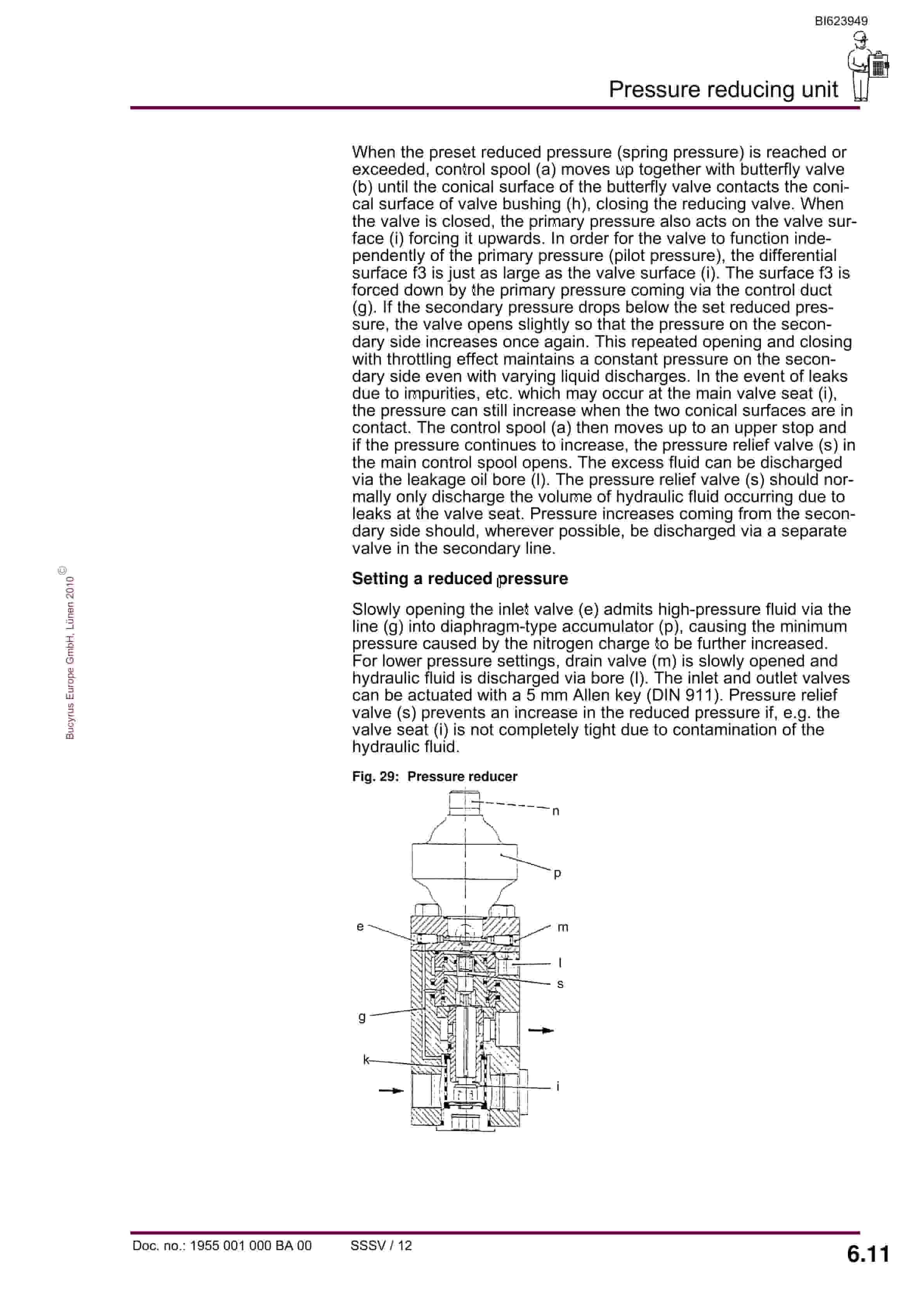 Bucyrus Hydraulic Chain Tensioning Device Operating Manual BI623949-5