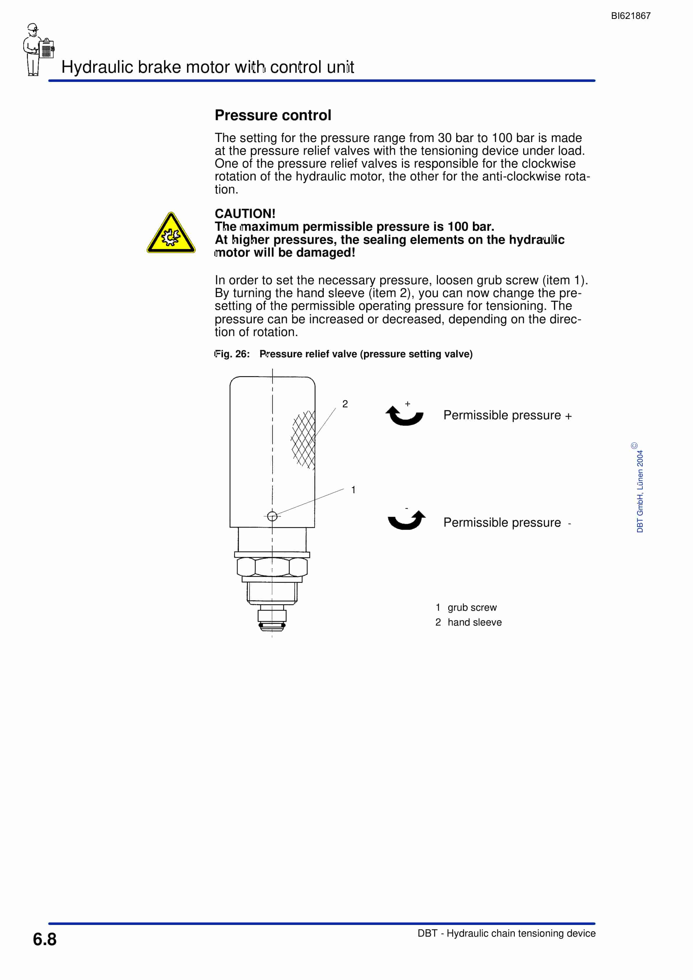 Bucyrus Hydraulic Chain Tensioning Device Technical Manual BI621867-4