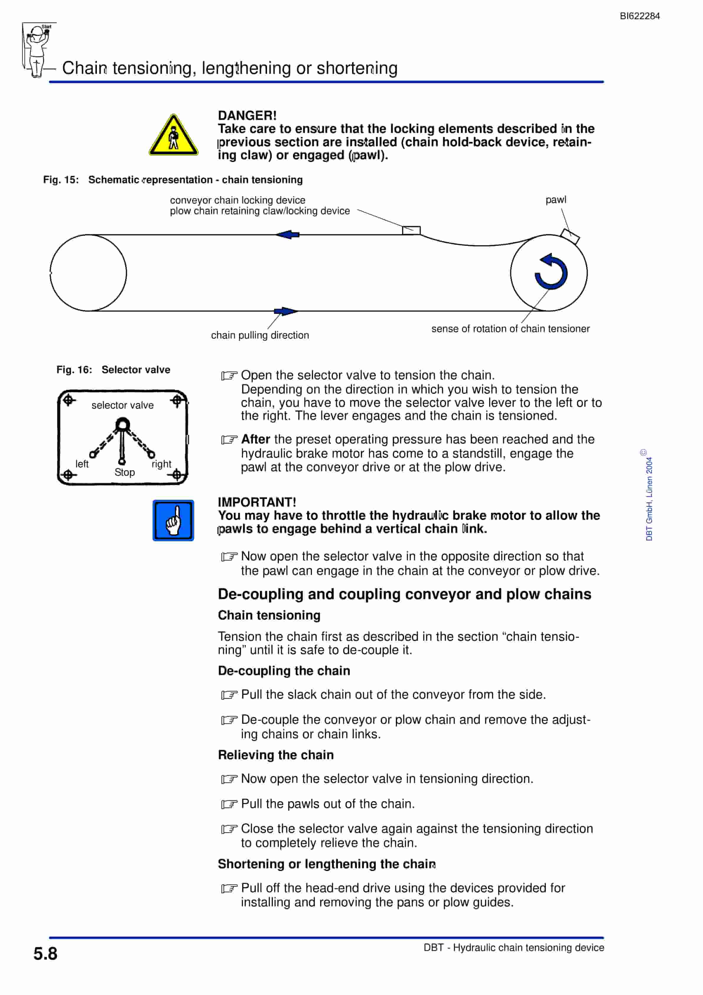 Bucyrus Hydraulic Chain Tensioning Device Technical Manual BI622284-2