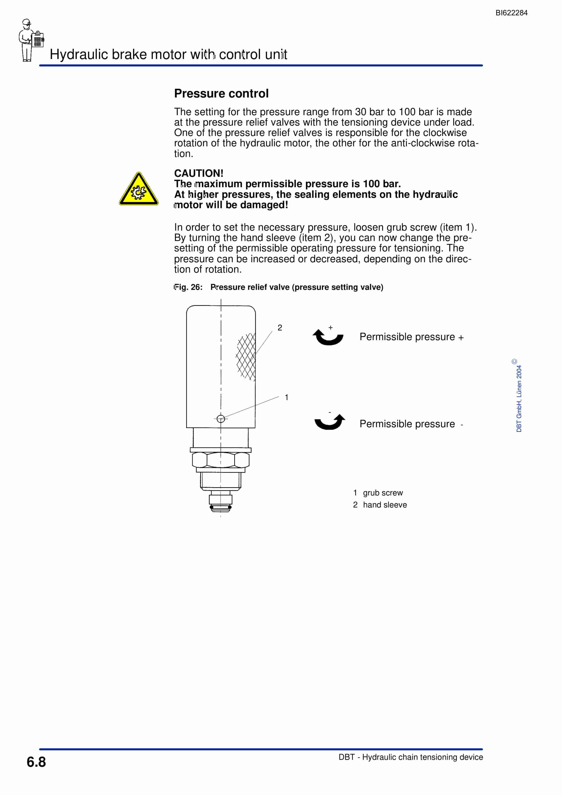 Bucyrus Hydraulic Chain Tensioning Device Technical Manual BI622284-4