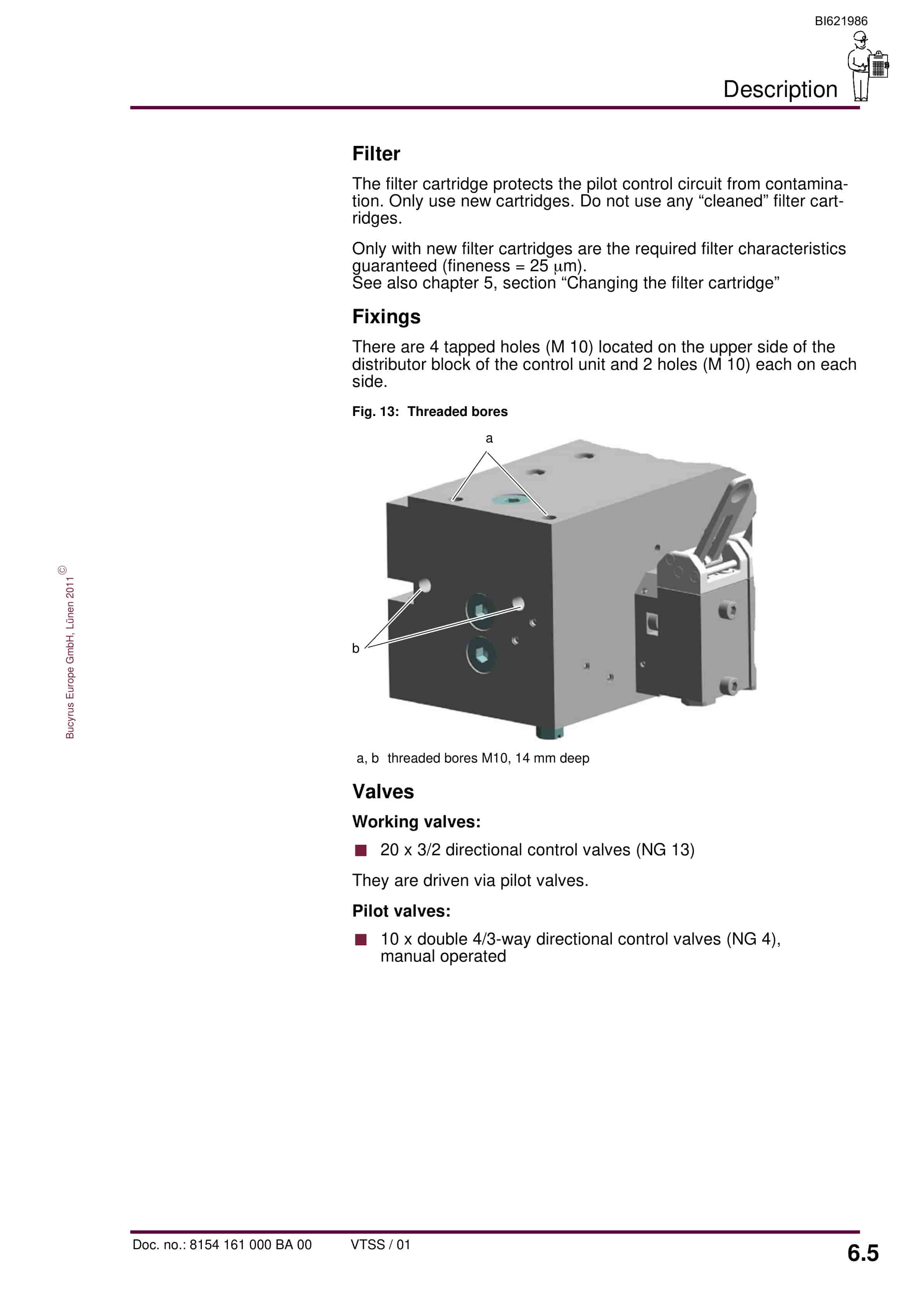 Bucyrus Hydraulic Control Unit, 20 Functions Operating Manual BI621986-4