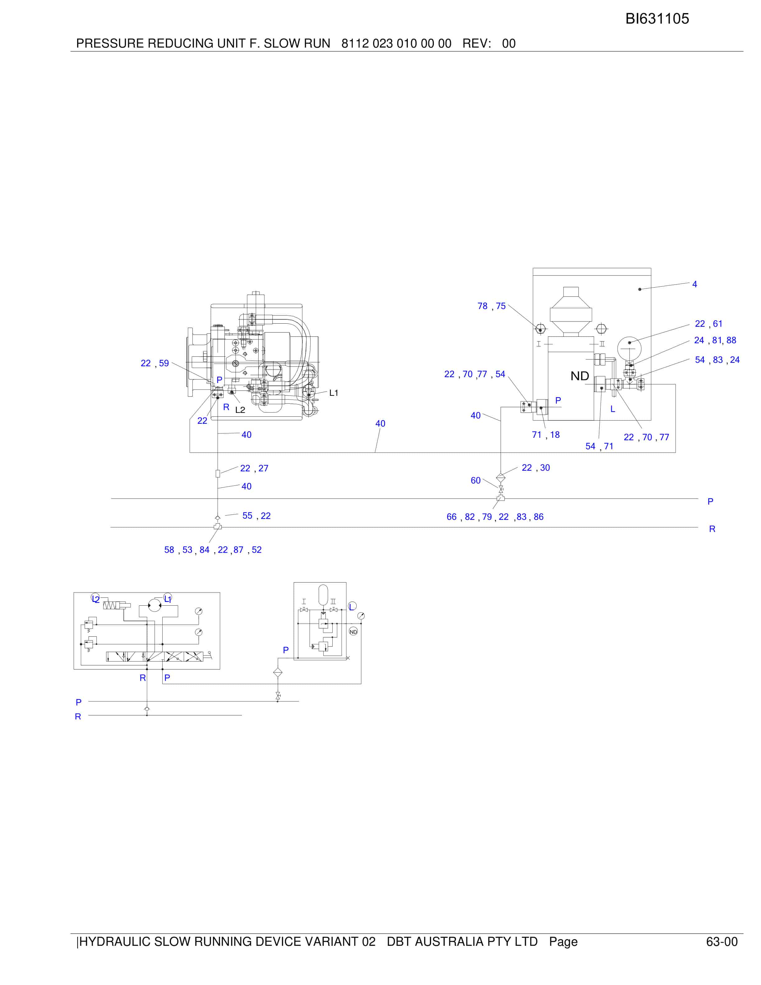 Bucyrus Hydraulic Slow Running Device Variant 01 Parts Catalog BI631105-4