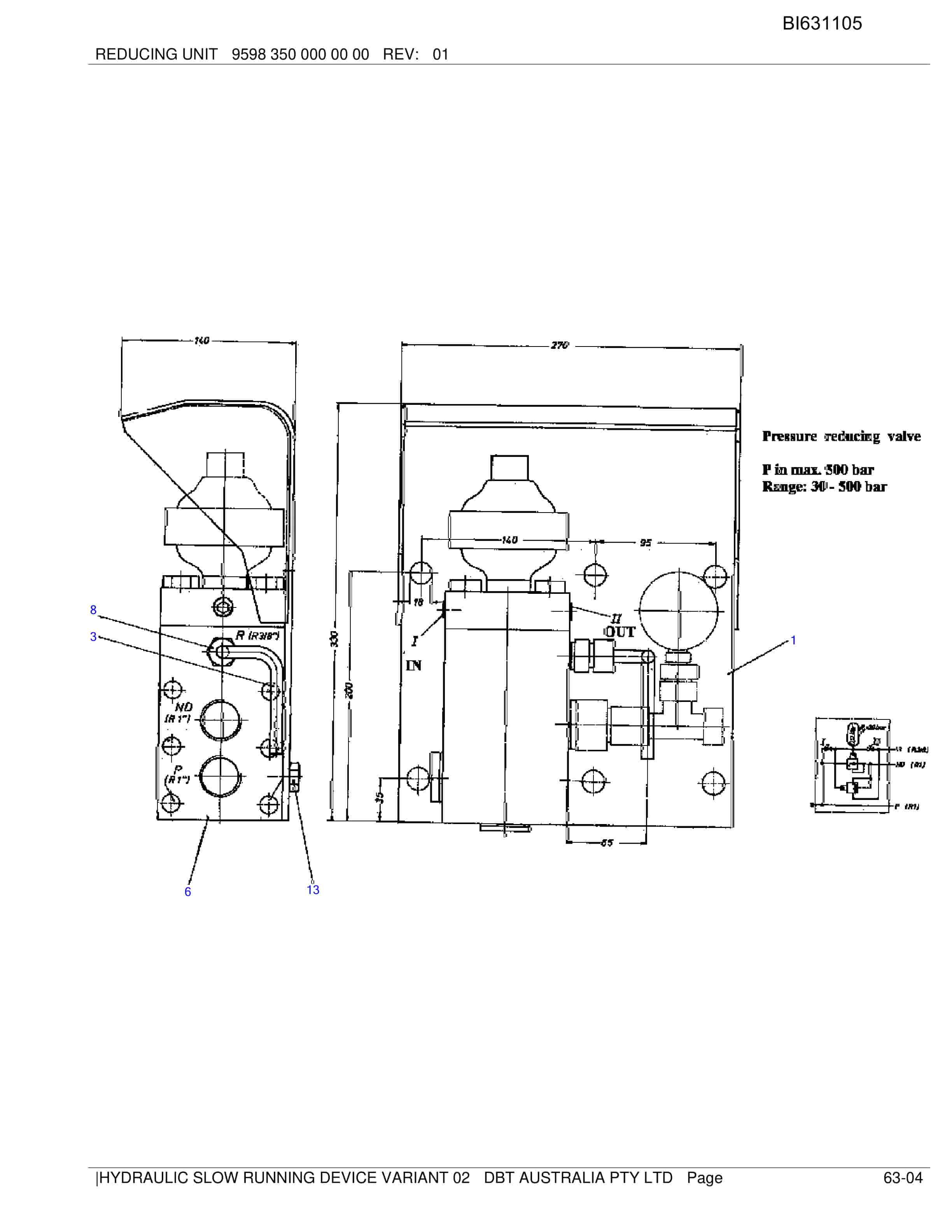 Bucyrus Hydraulic Slow Running Device Variant 01 Parts Catalog BI631105-5