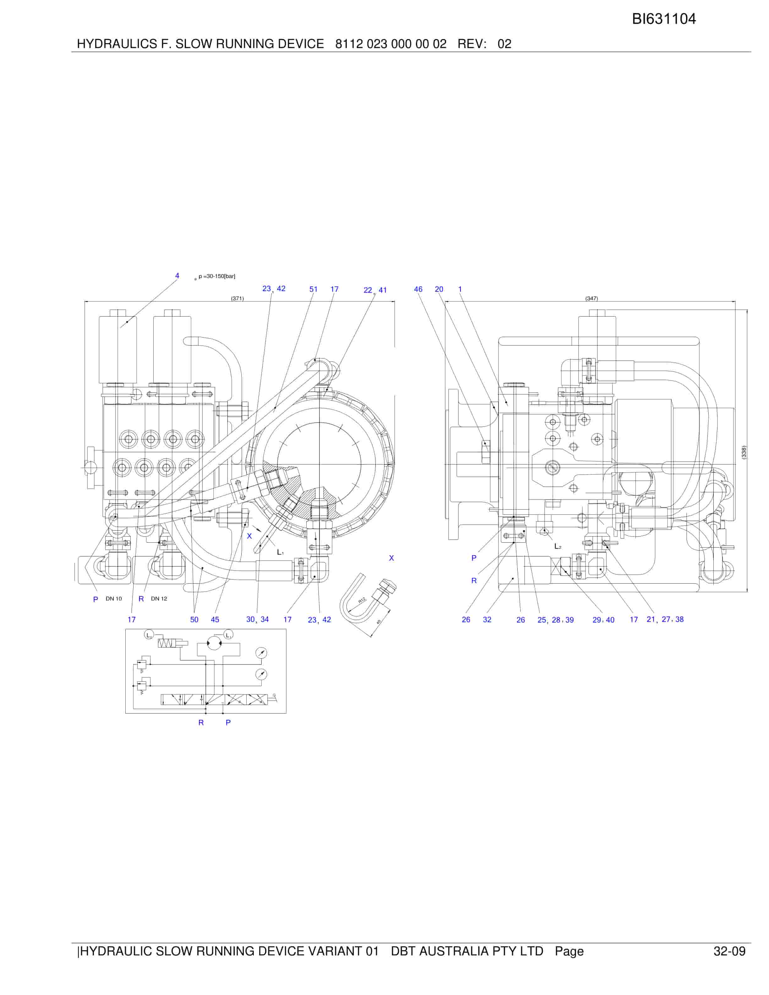 Bucyrus Hydraulic Slow Running Device Variant 02 Parts Catalog BI631104-2